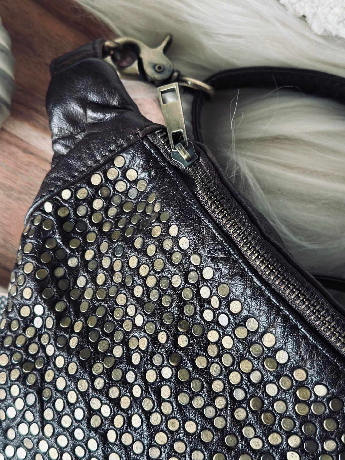 Bumbag Deluxe mit Nieten - Braun
