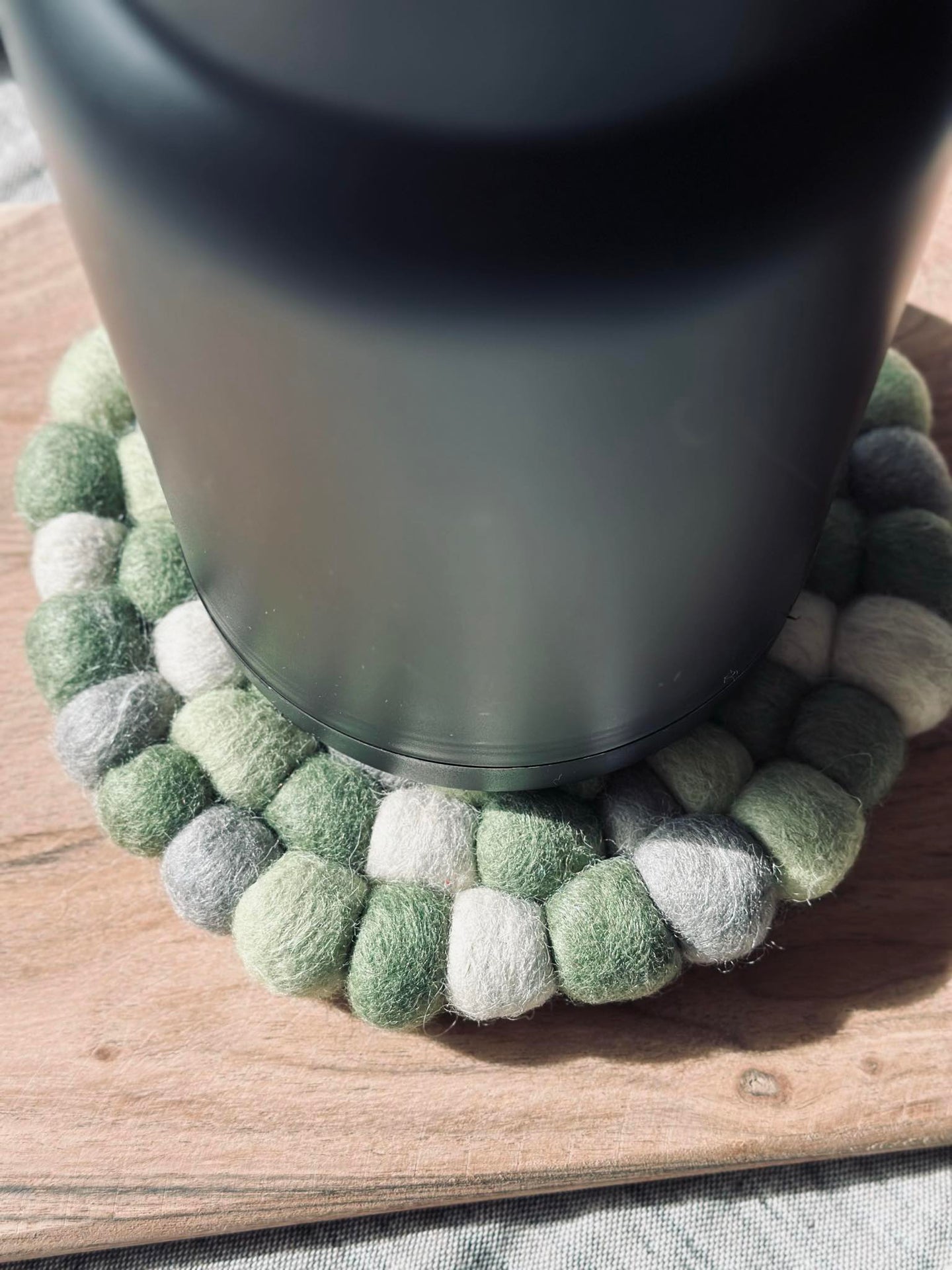 Tischuntersetzer DOTS - Grüner Woll Mix
