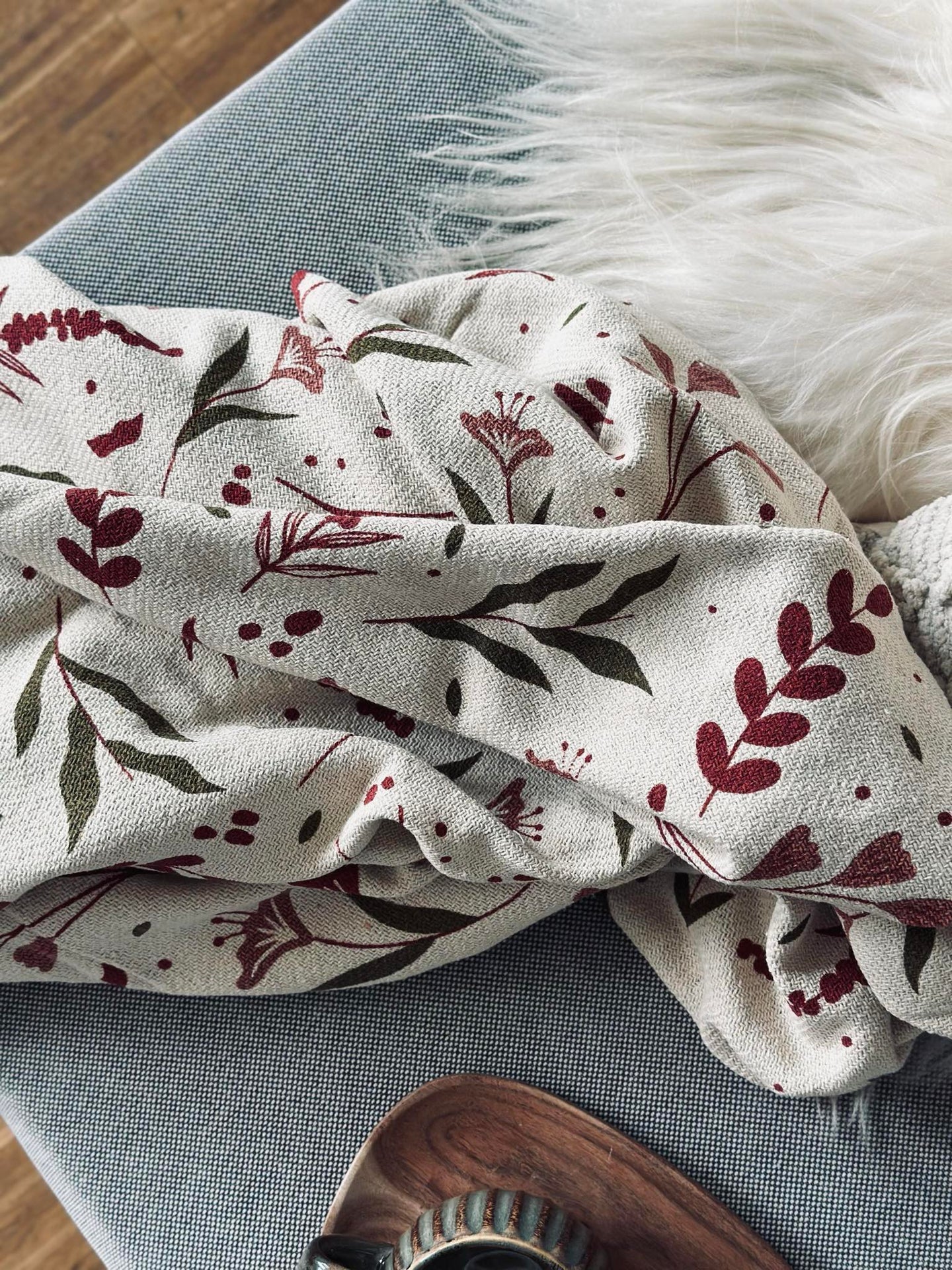 Plaid Recycling-Baumwolle - Flora