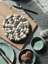 Tischuntersetzer DOTS - Natur / Braun Wolle