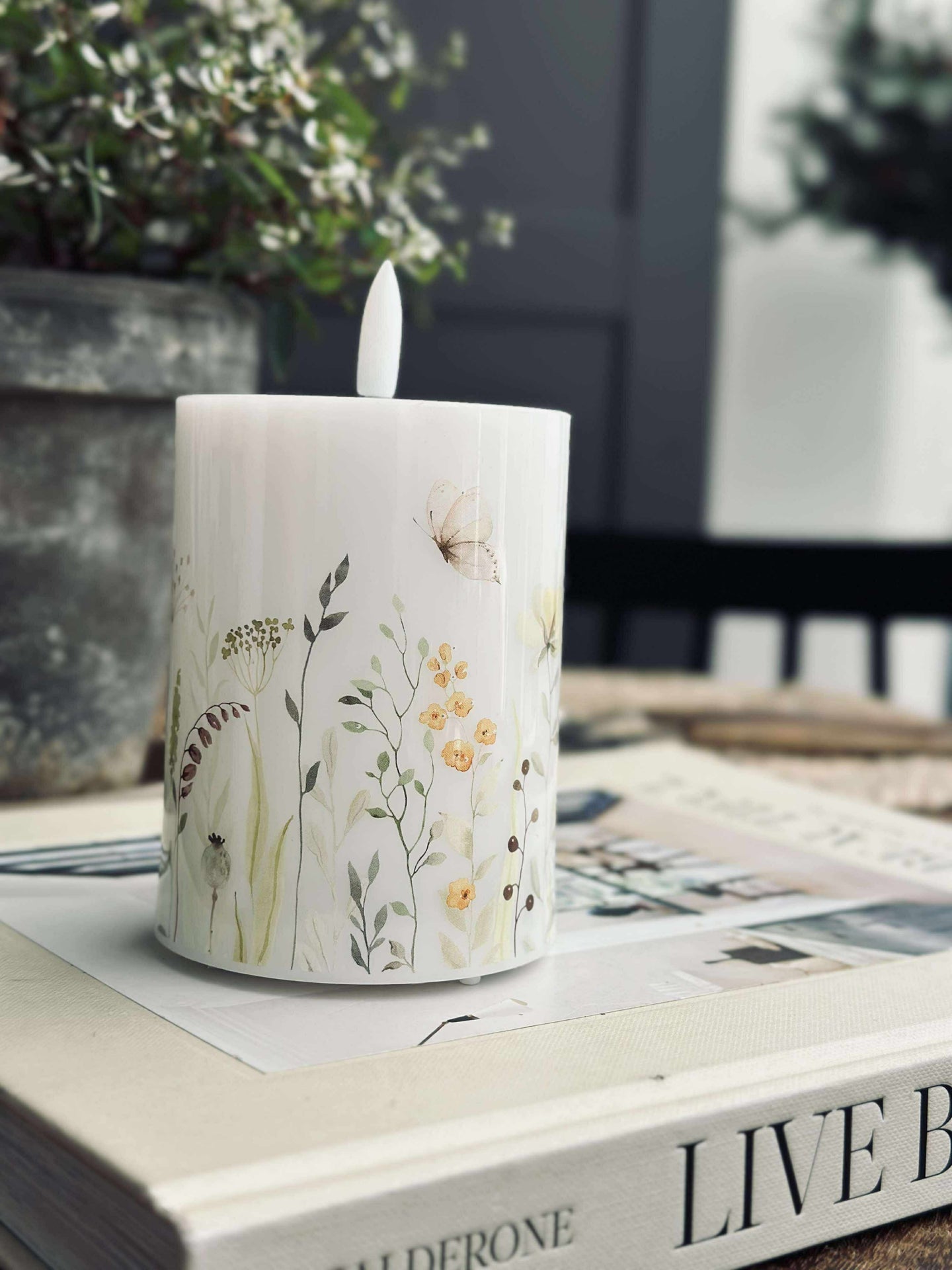LED-Blockkerze Twinkle wild flora