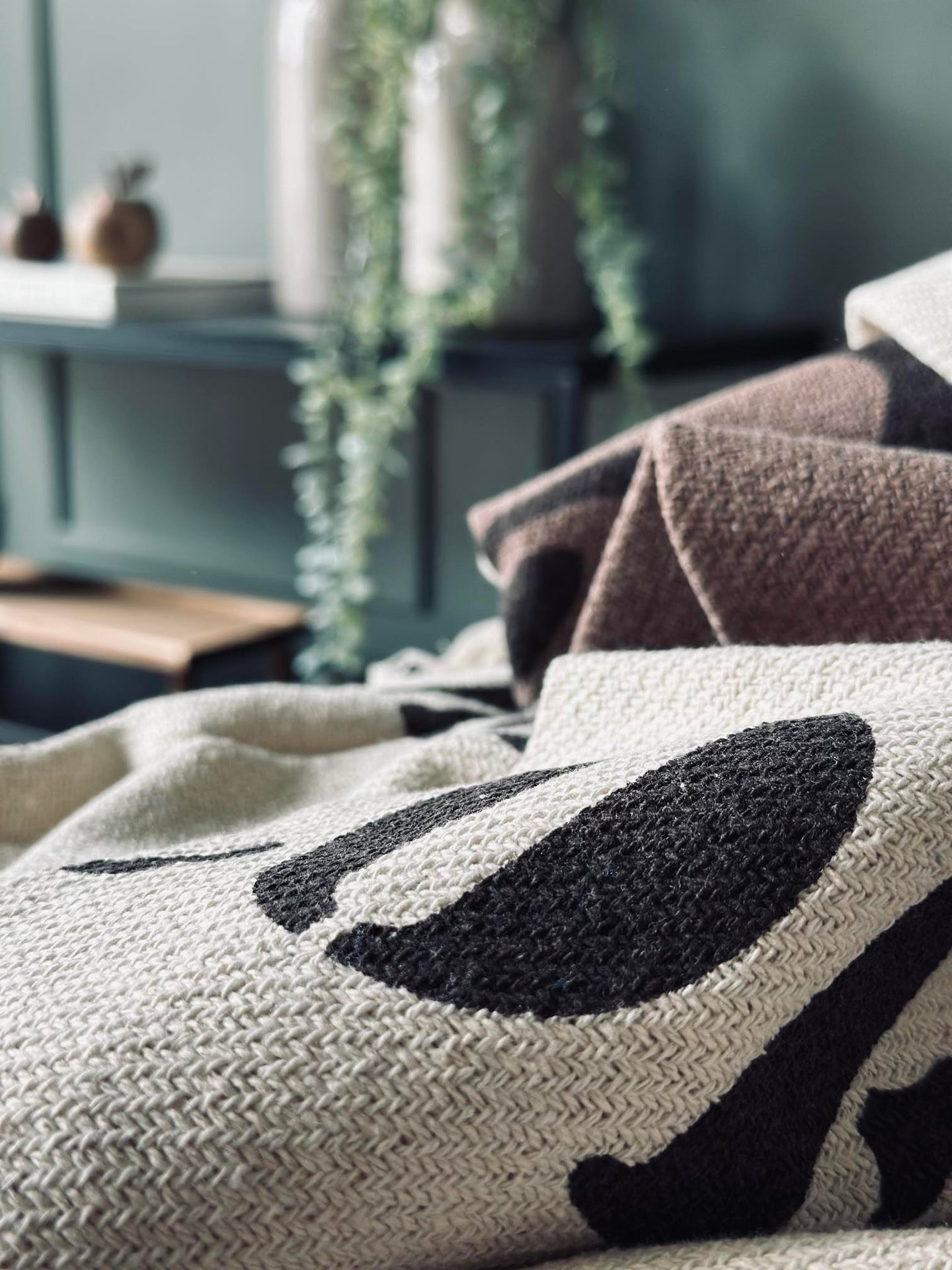 Plaid Recycling-Baumwolle - Coffee