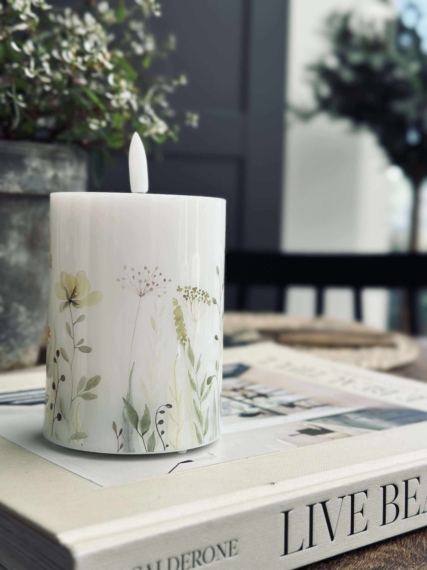 LED-Blockkerze Twinkle wild flora