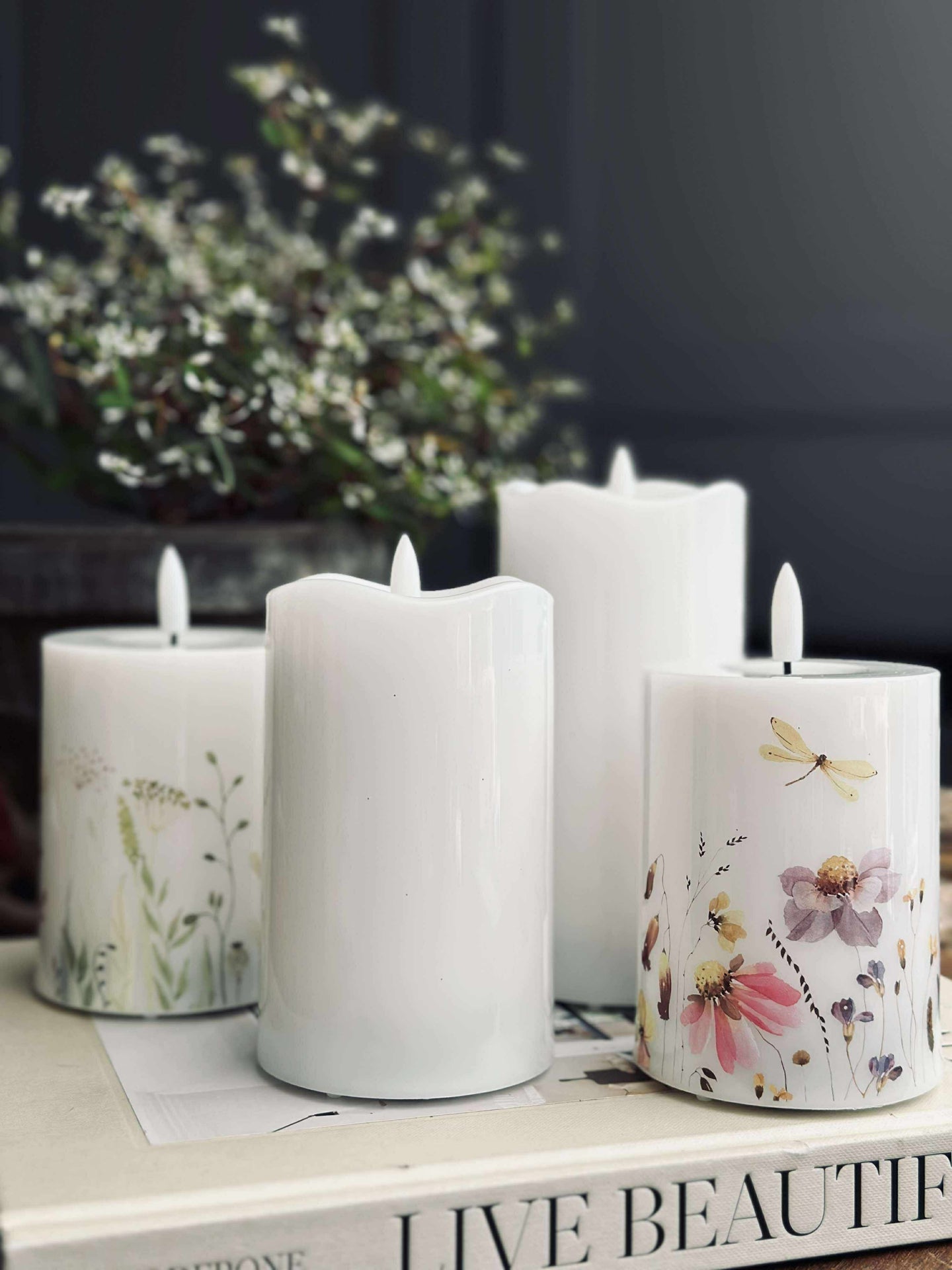 LED-Blockkerze Twinkle wild flora