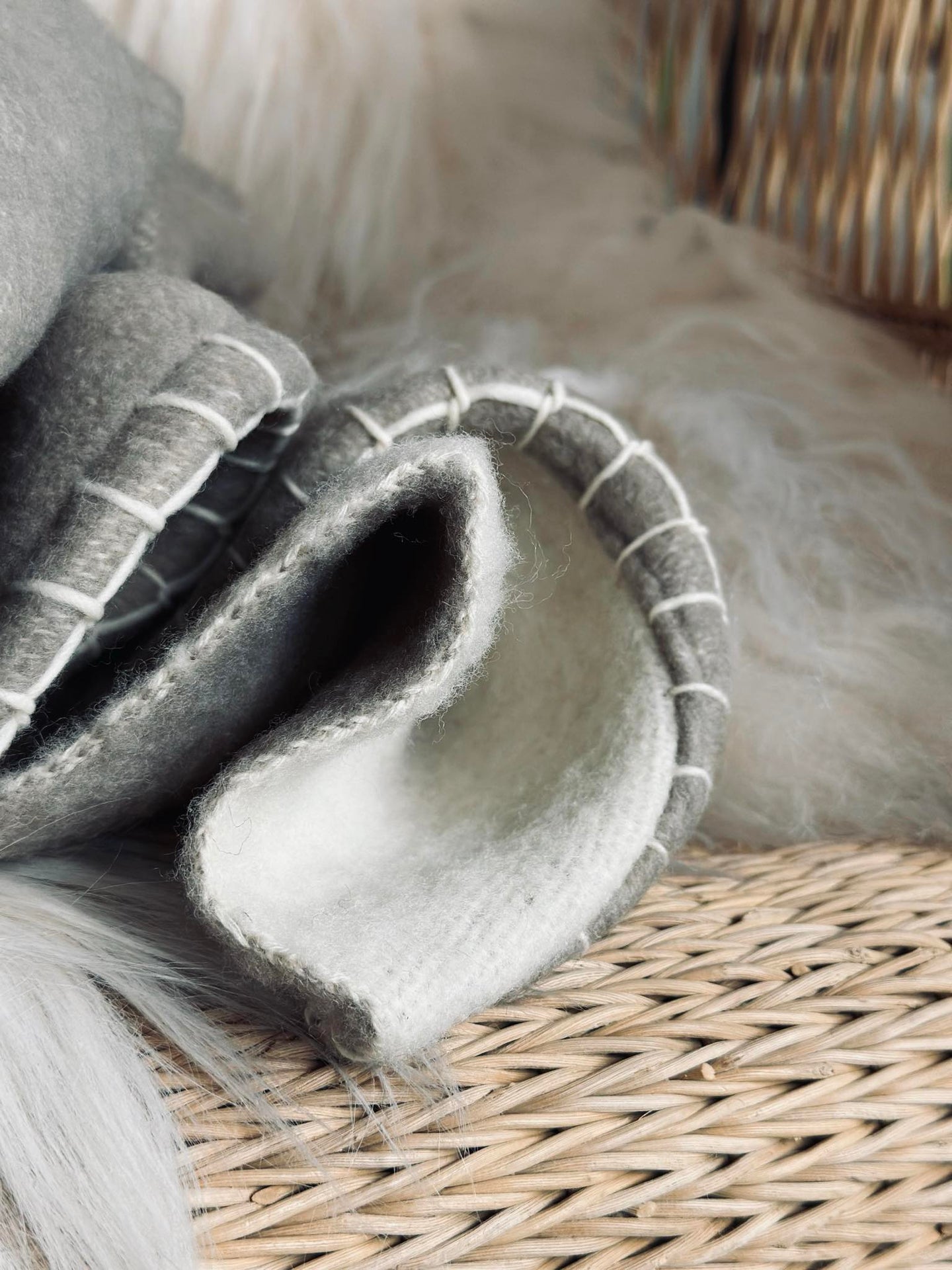 Plaid 100 % Wolle - Beige / Natur