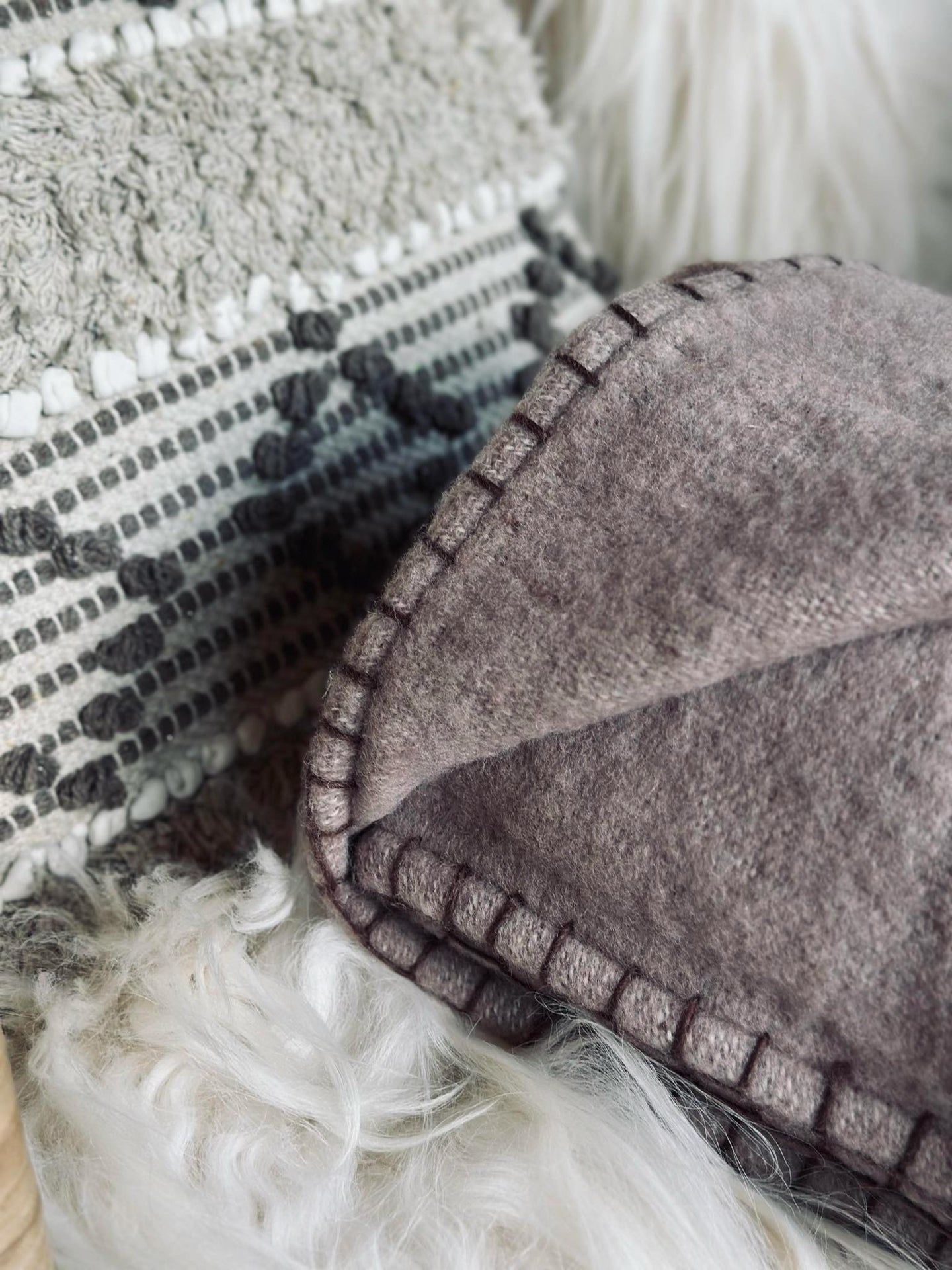 Plaid 100 % Wolle - Dark rose