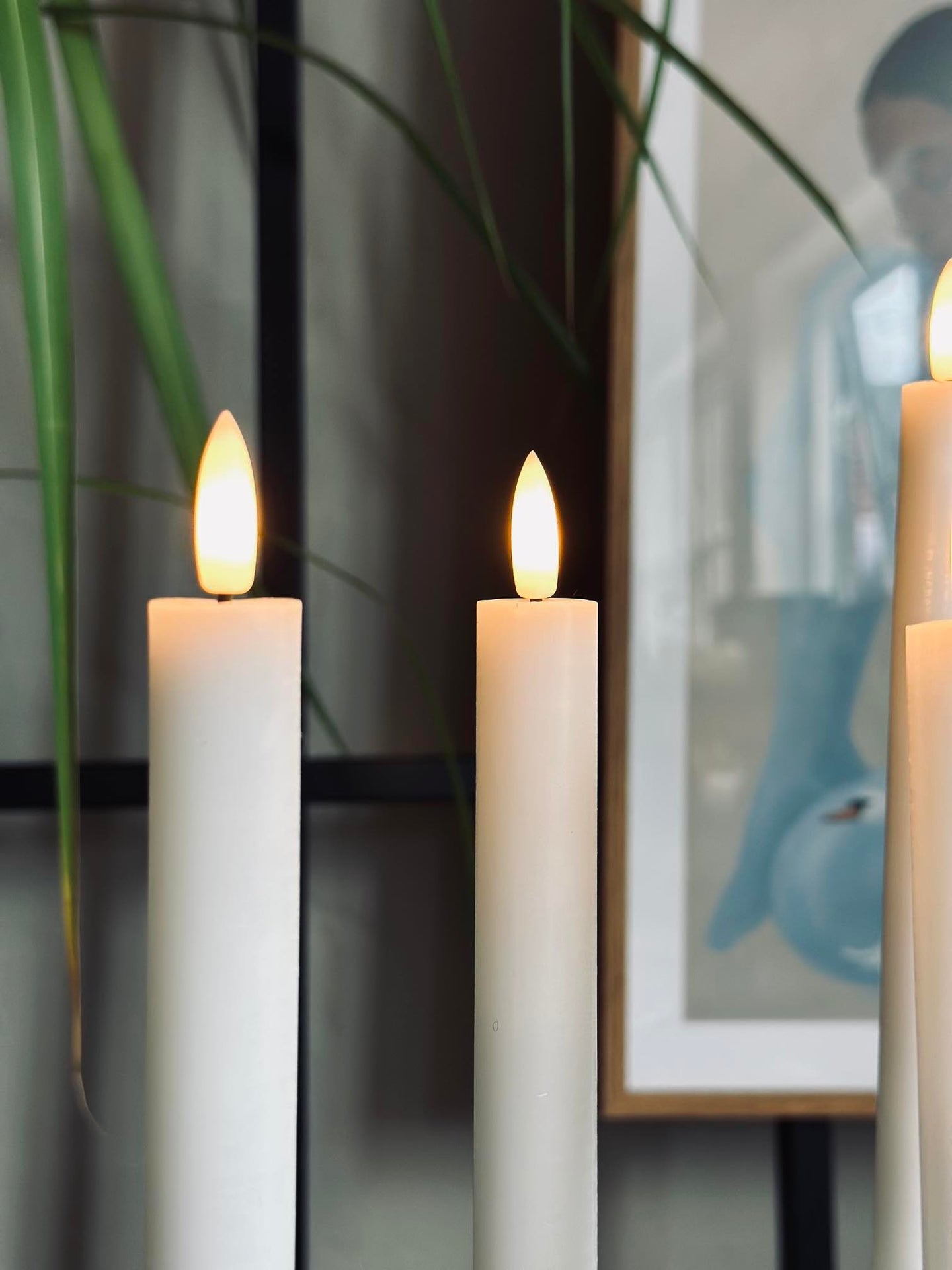 LED-Stabkerzen 4 Stück - Weiß