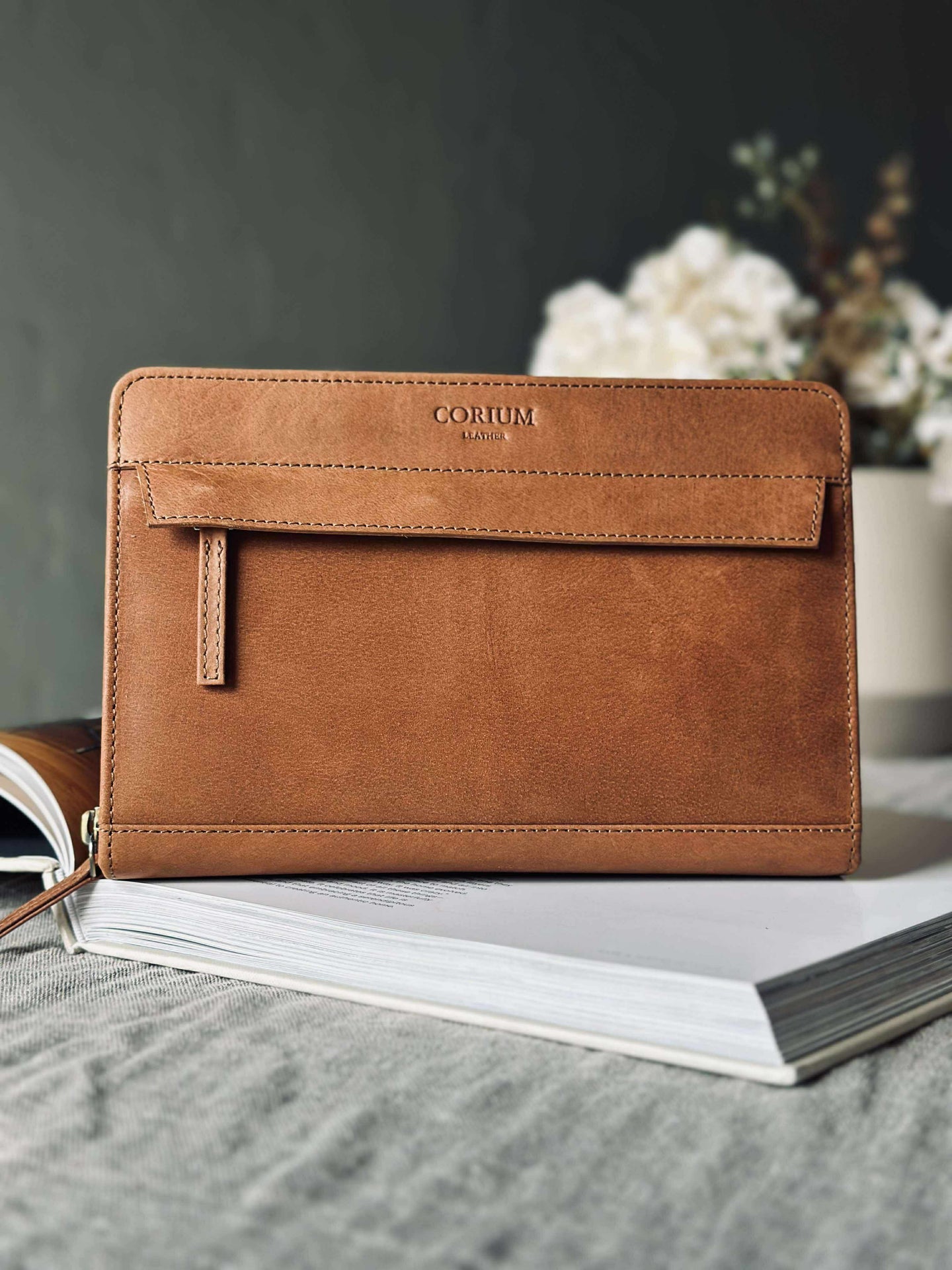 Organiser Cognac Leder
