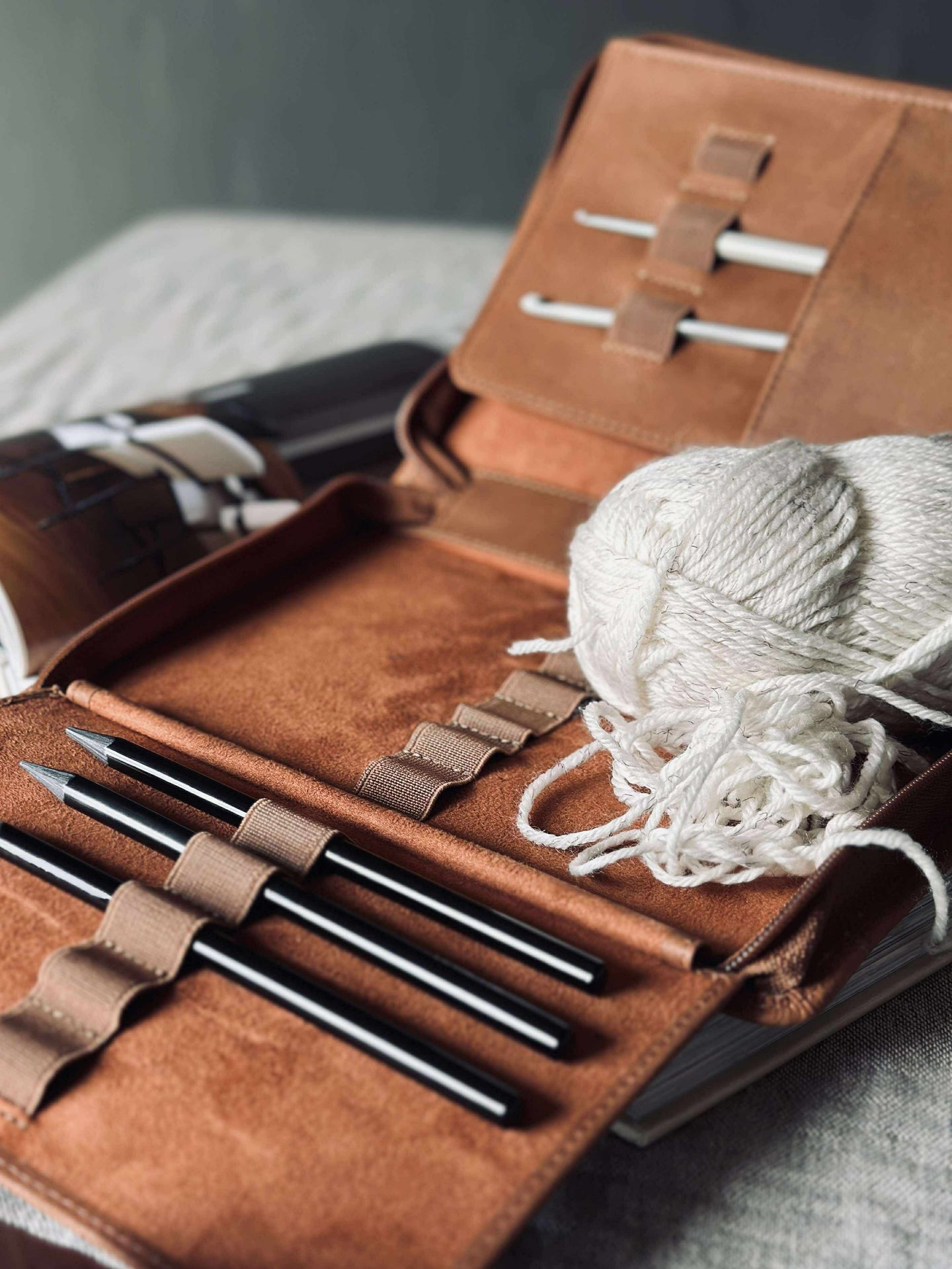 Organiser Cognac Leder