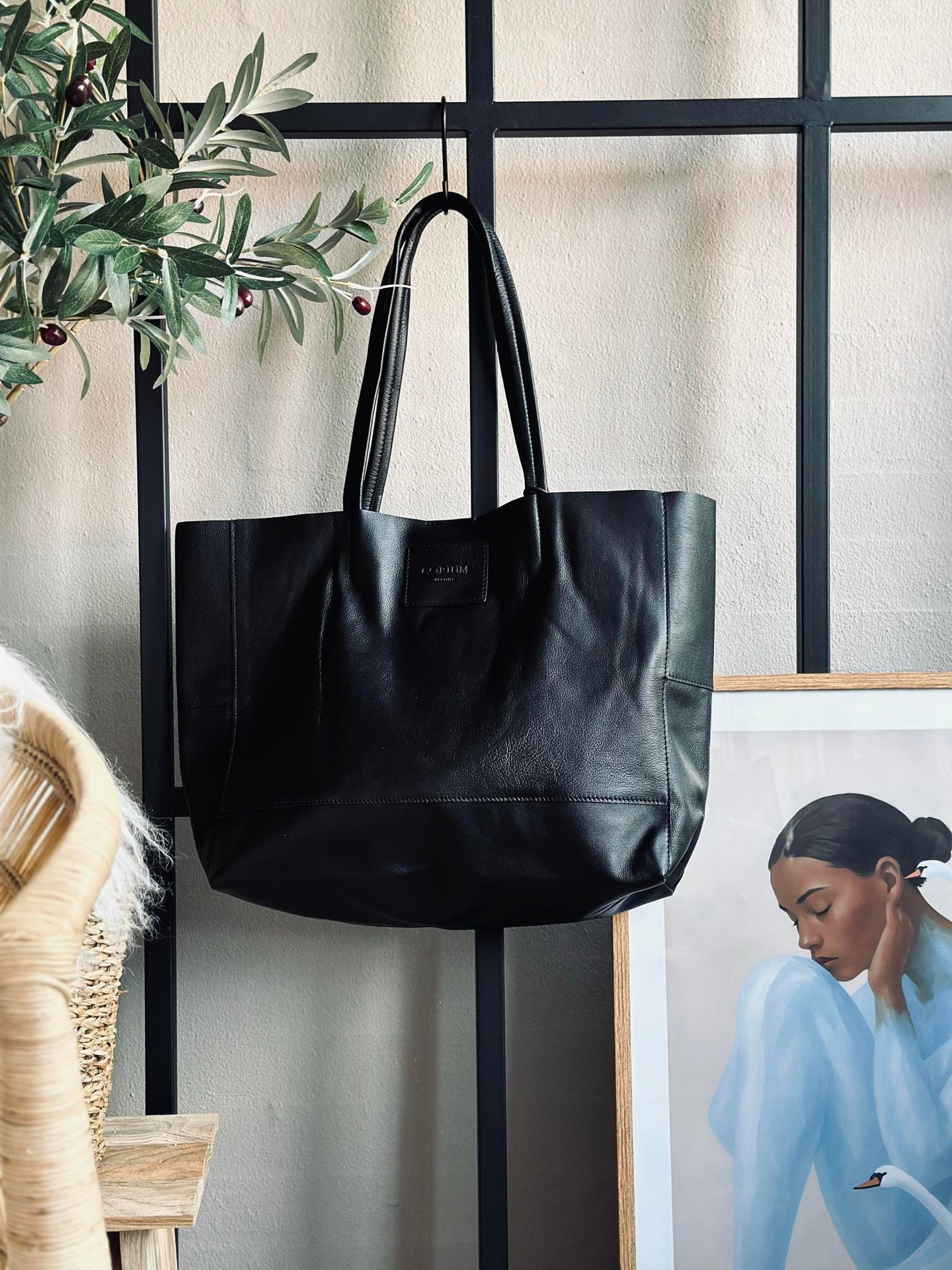 Shopper Daily aus weichem Leder - Schwarz