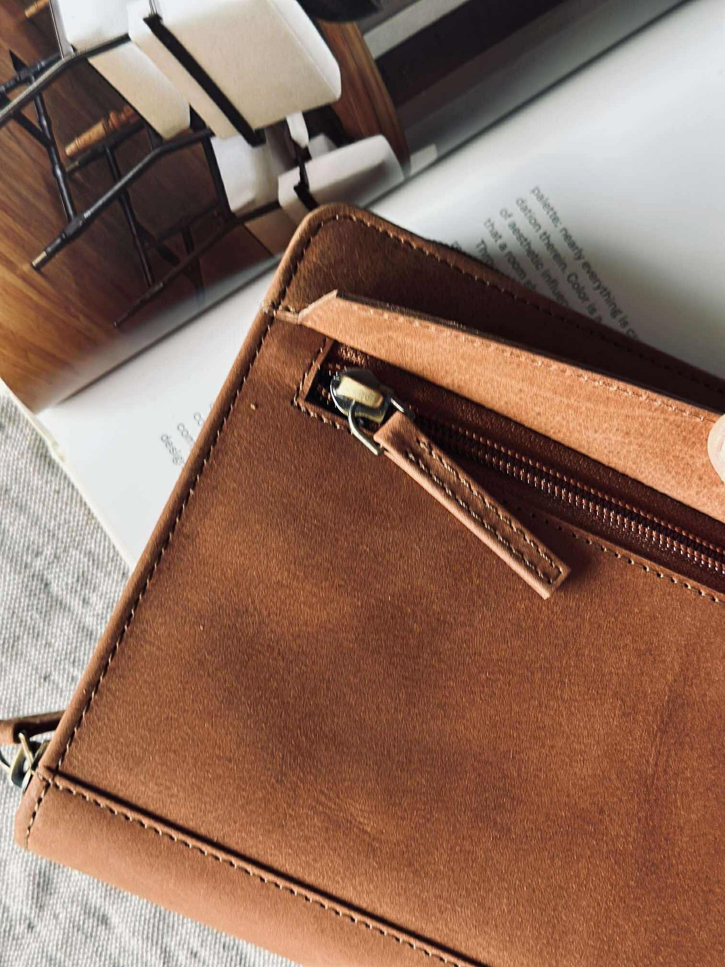Organiser Cognac Leder