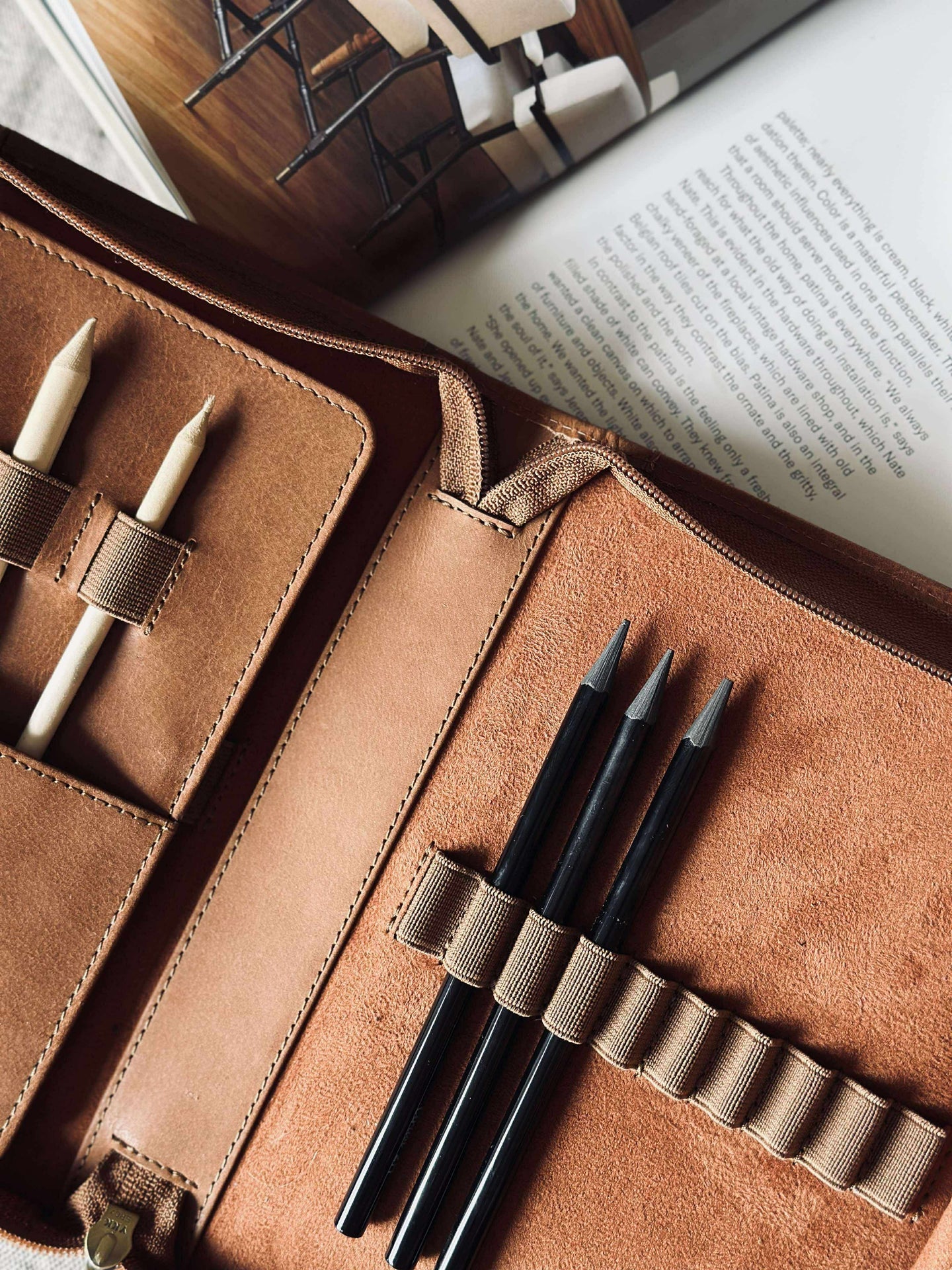 Organiser Cognac Leder