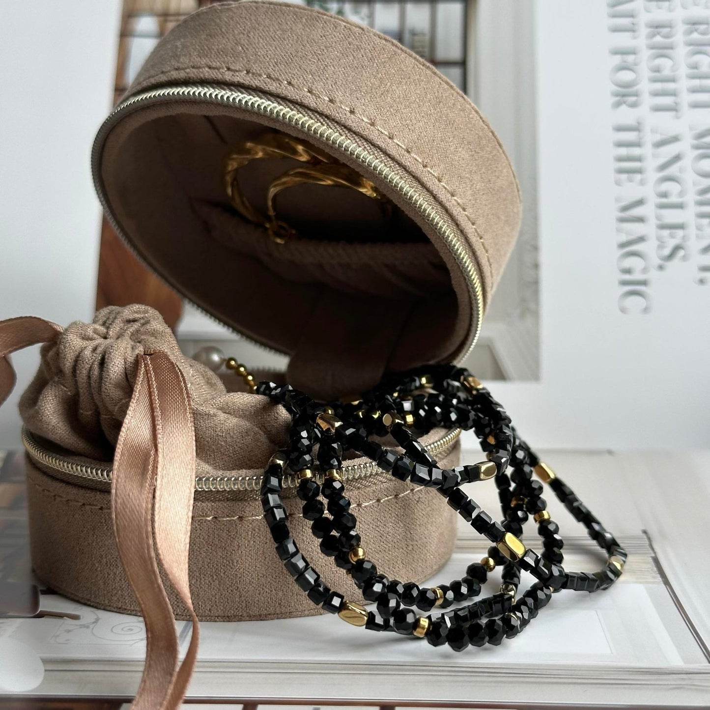 Armband Merle Schwarz-Mix - Set mit 5 Stk