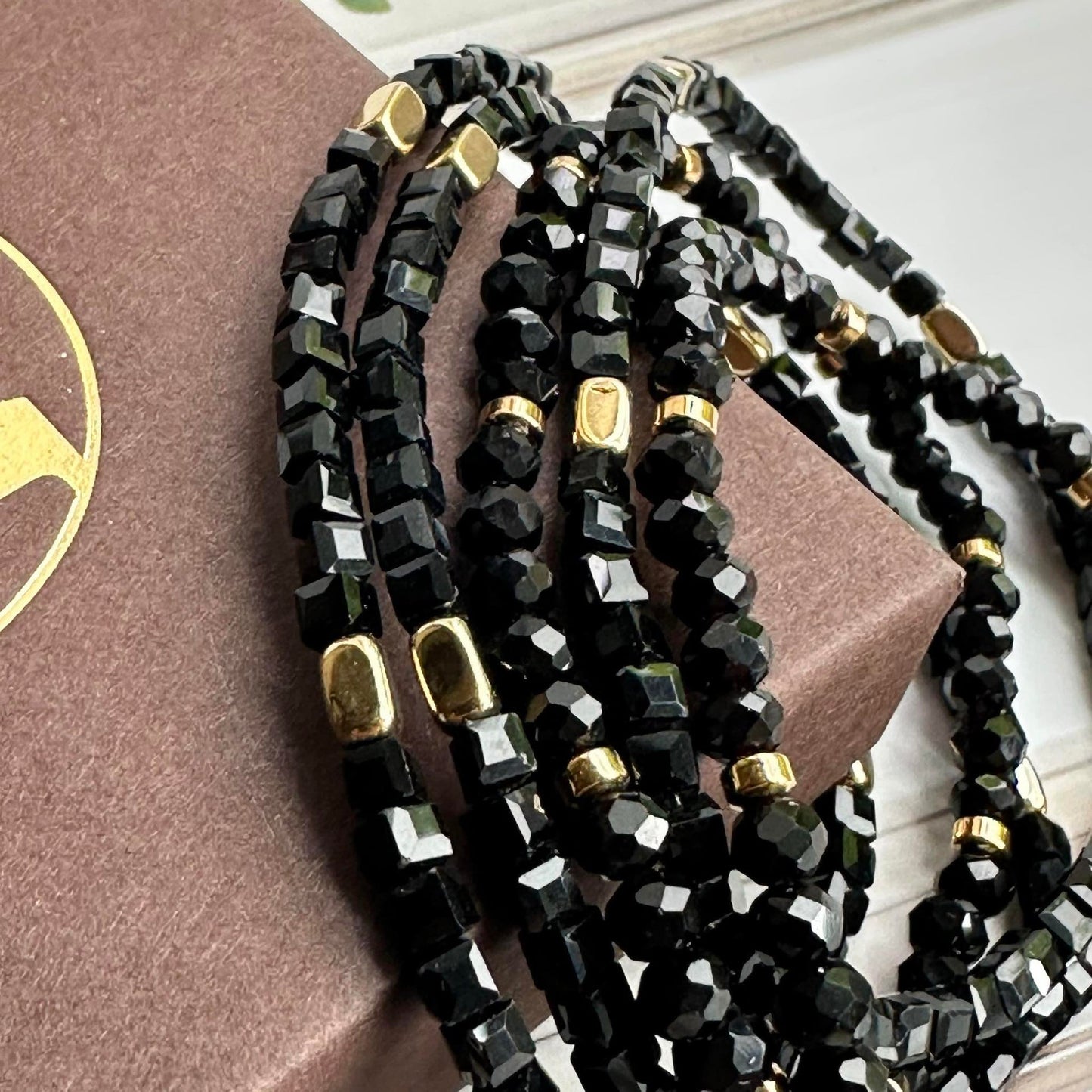 Armband Merle Schwarz-Mix - Set mit 5 Stk