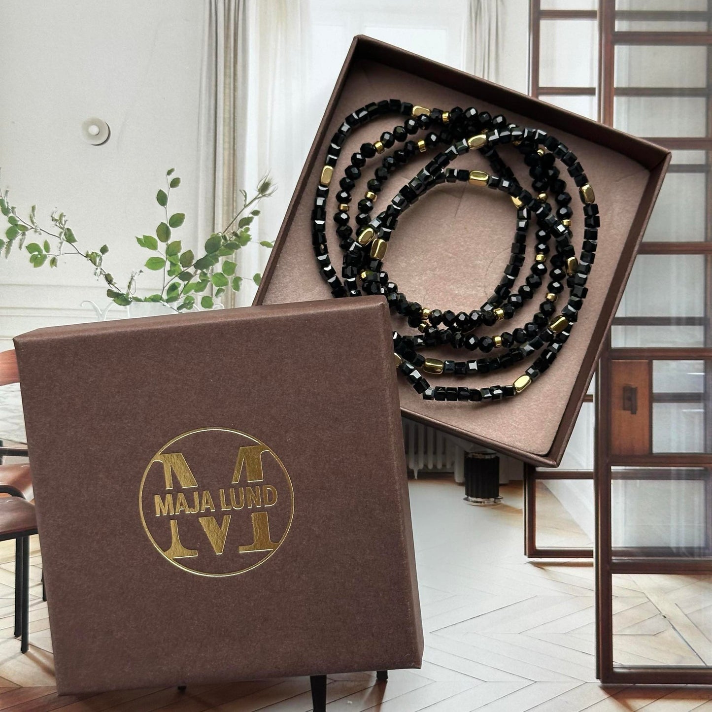 Armband Merle Schwarz-Mix - Set mit 5 Stk