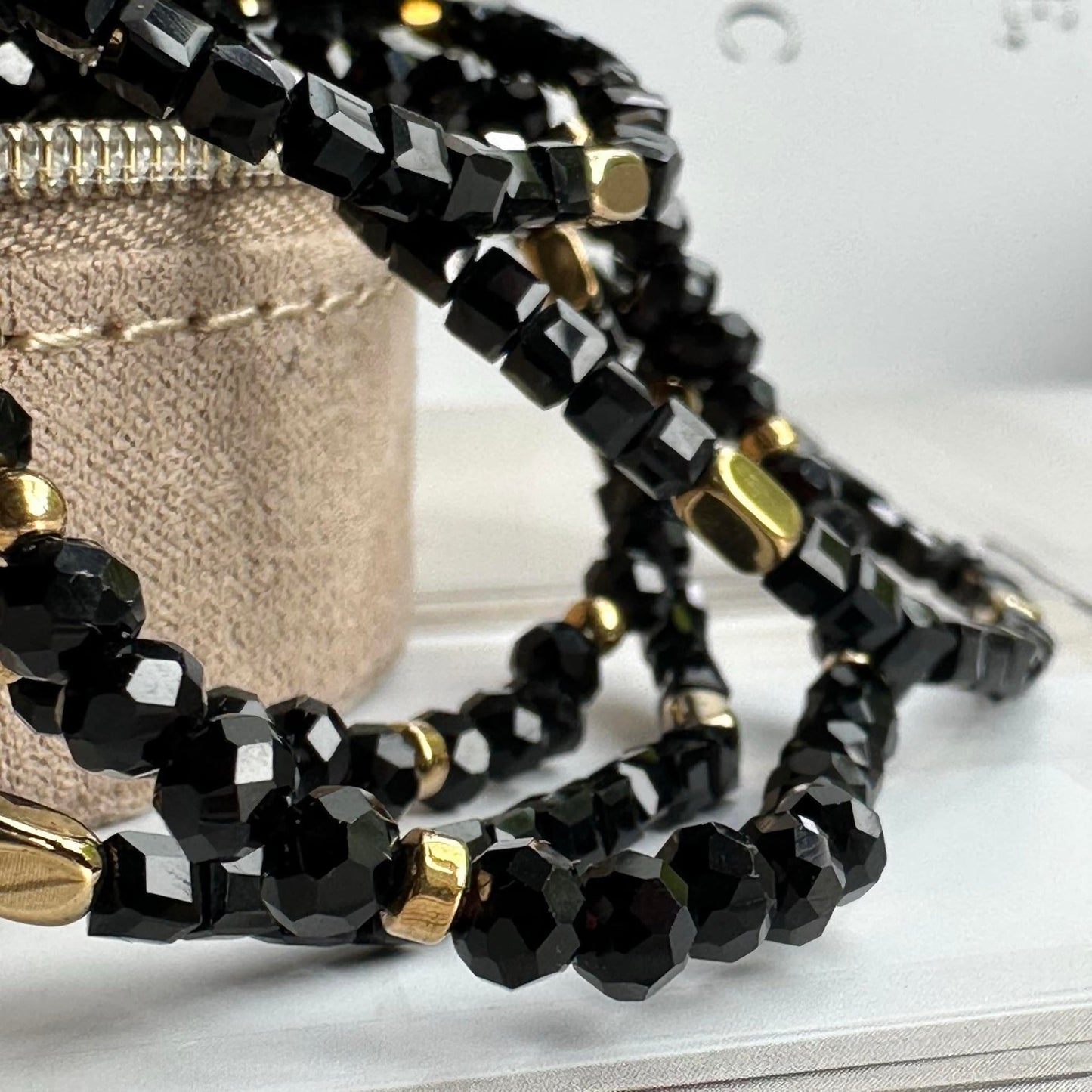 Armband Merle Schwarz-Mix - Set mit 5 Stk