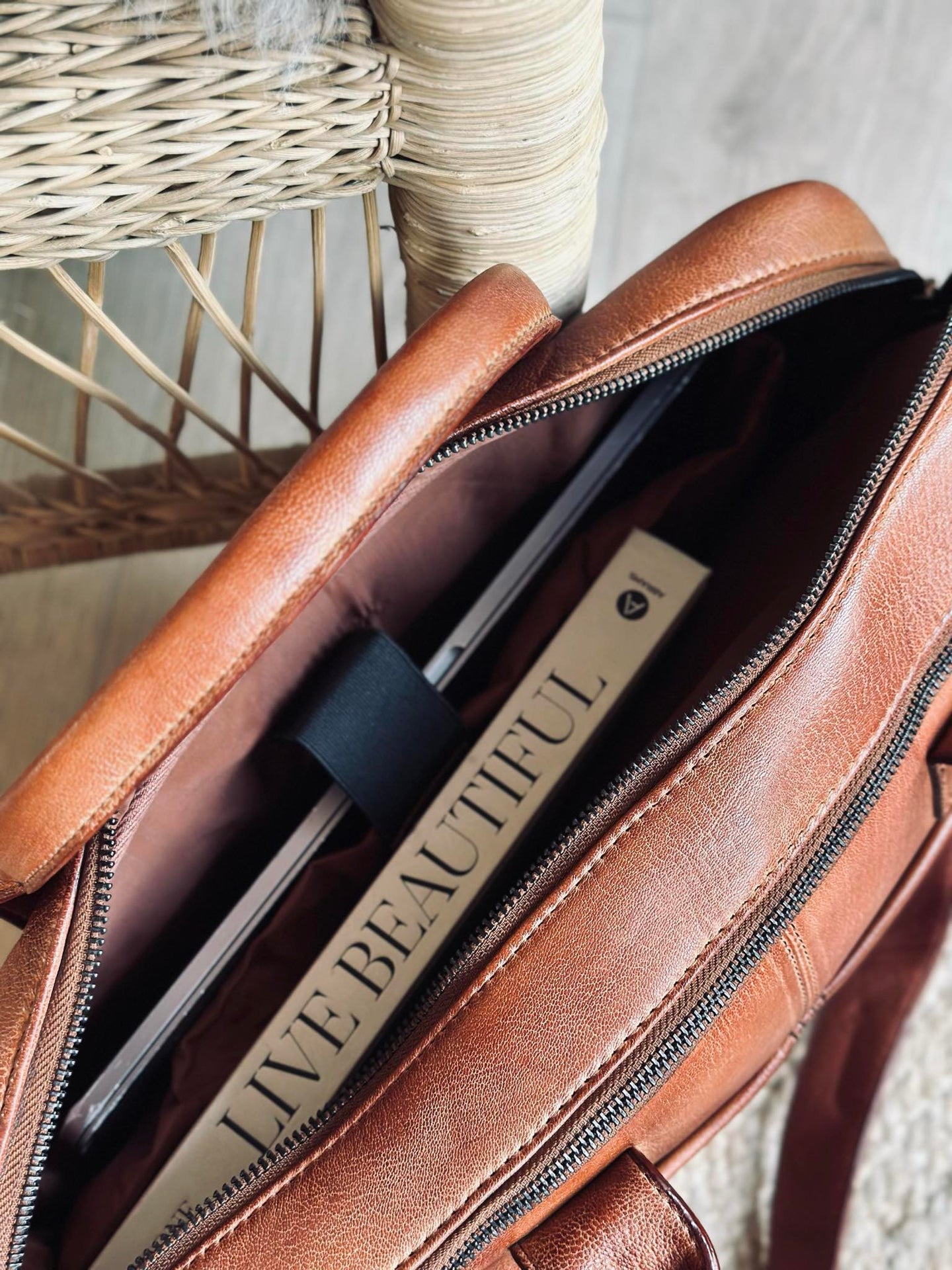 Laptoptasche Cognac