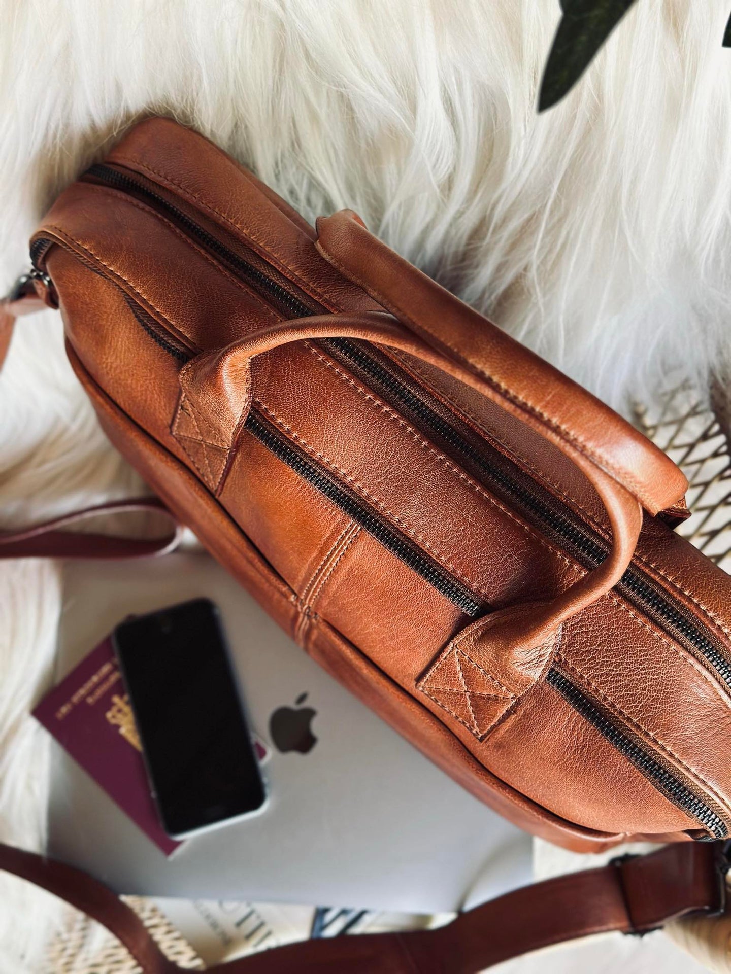 Laptoptasche Cognac