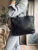 Shopper aus geflochtenem Leder - Black