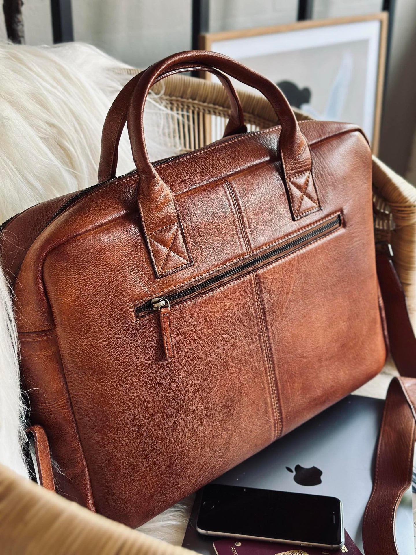 Laptoptasche Cognac