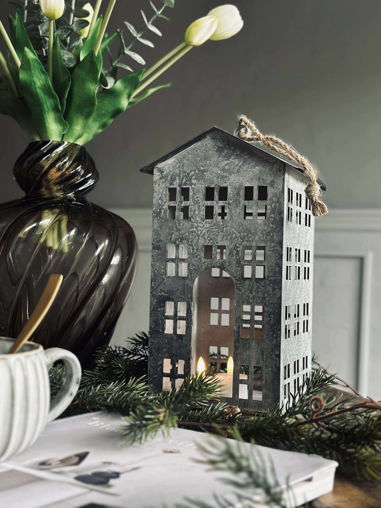 Laterne Haus 30 cm.