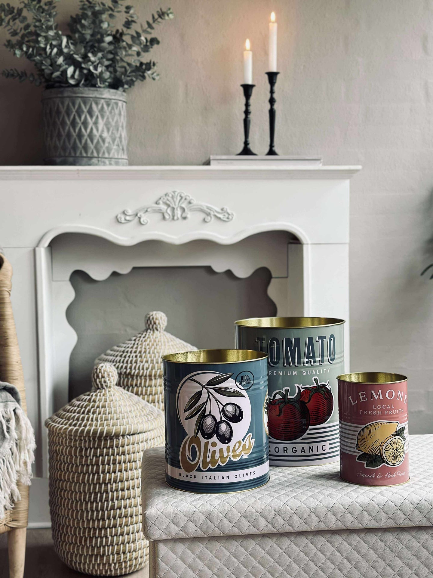 Dosen mit italienischem Print - Set mit 3 Stk.