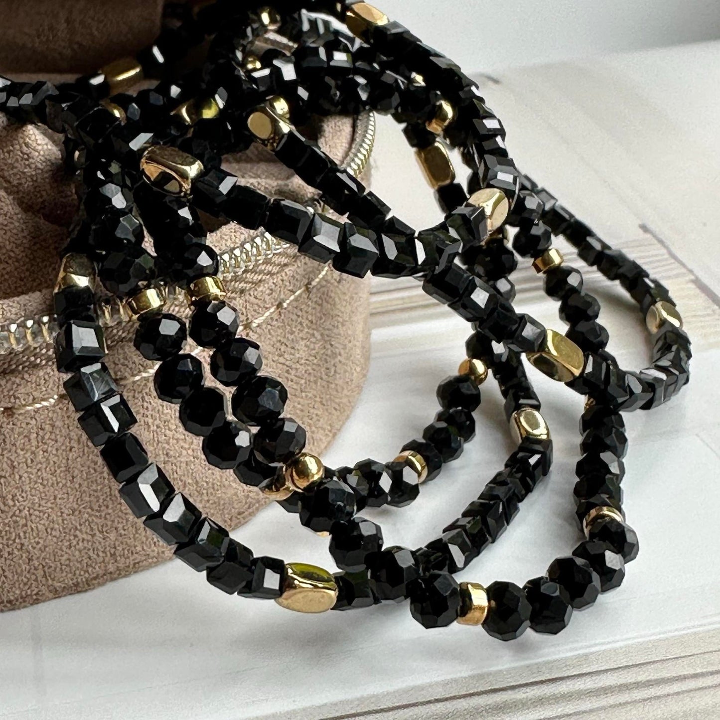 Armband Merle Schwarz-Mix - Set mit 5 Stk