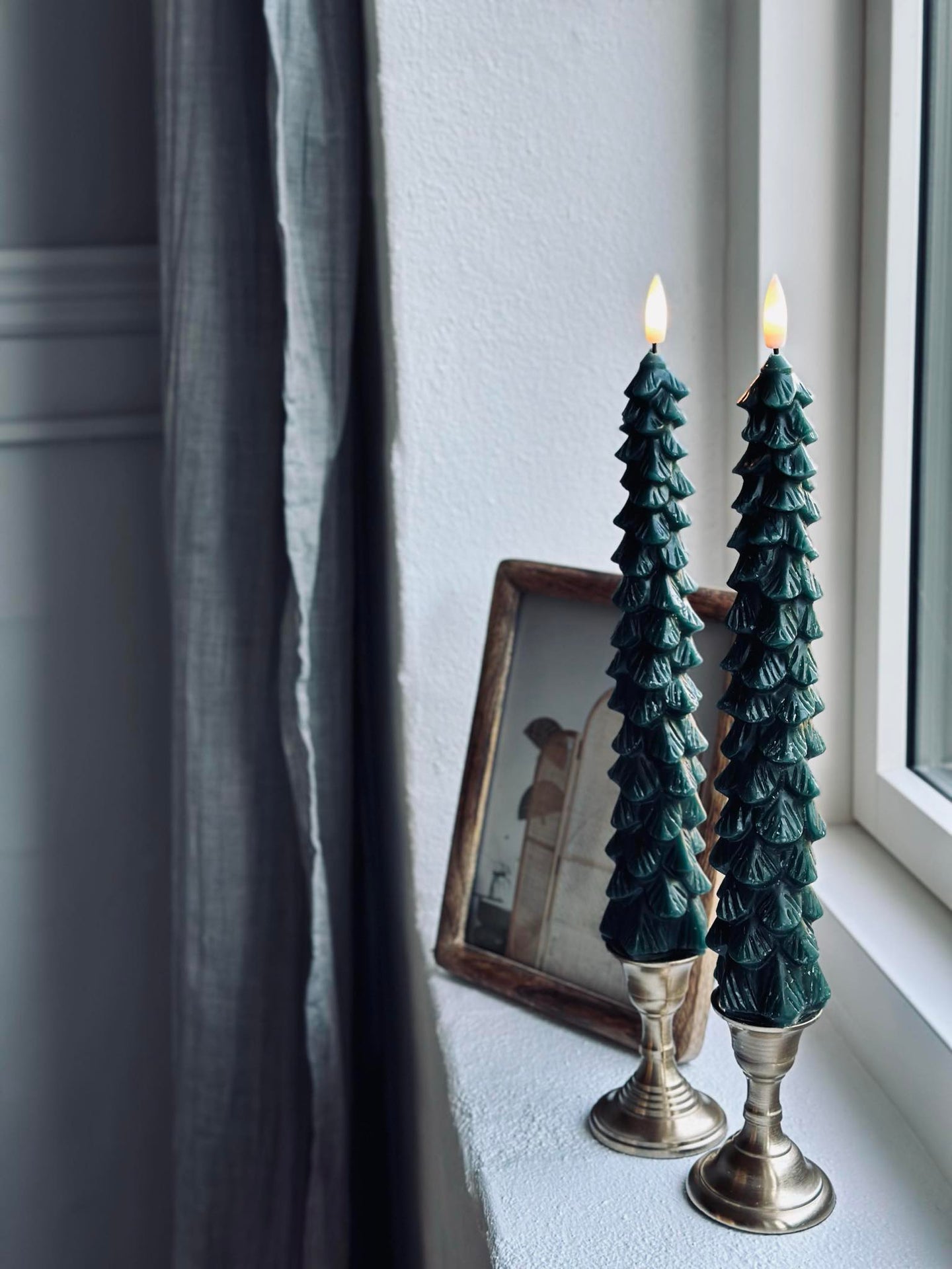 LED-Stumpenkerzen 2 Stk. - Tannenbaum