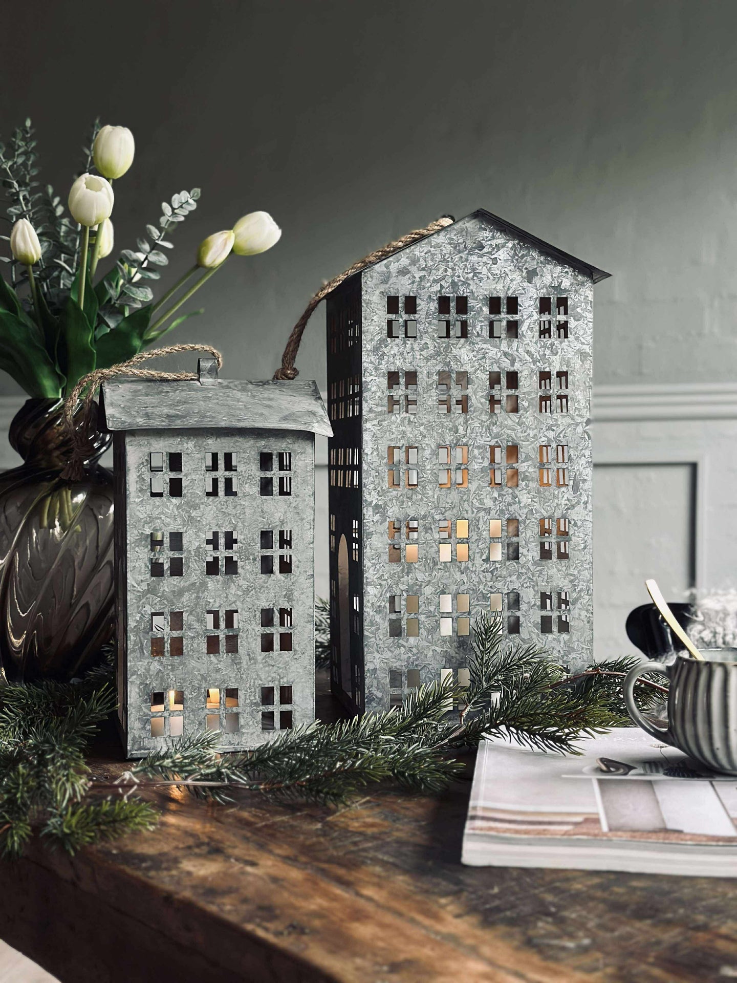 Laterne Haus 30 cm.