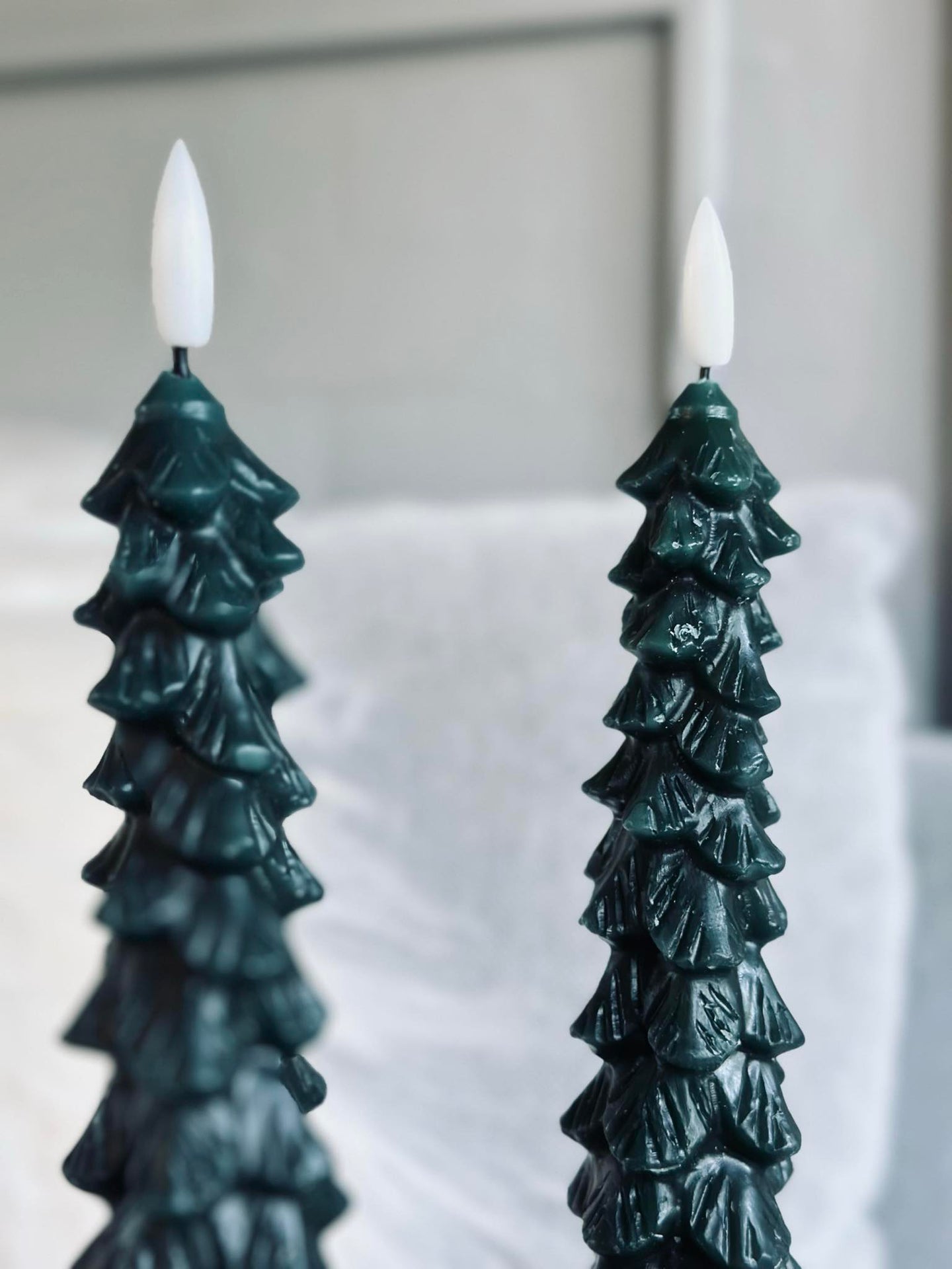 LED-Stumpenkerzen 2 Stk. - Tannenbaum