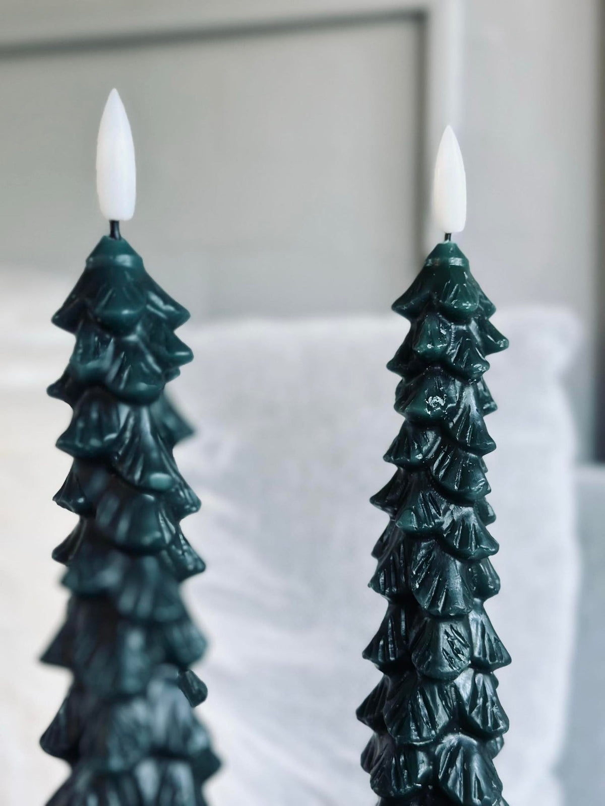 LED-Stumpenkerzen 2 Stk. - Tannenbaum