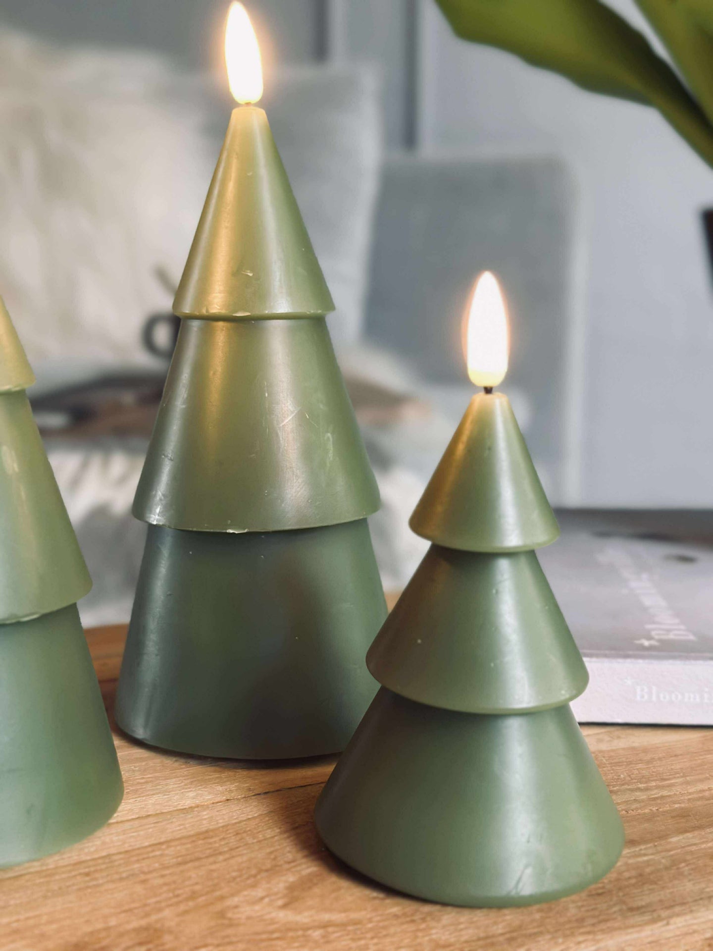 LED-Weihnachtsbaum 3 Stk. mit Fernbedienung Grün