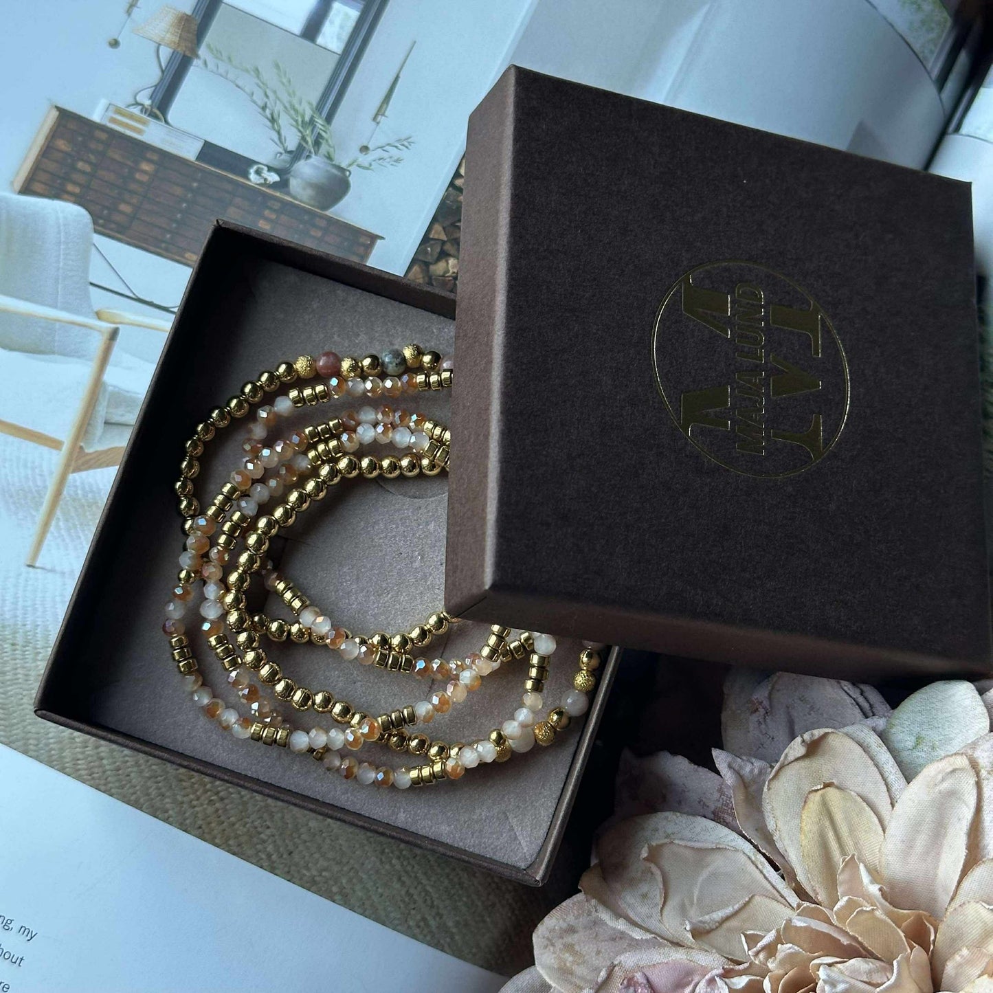 Armband Ofelia Natur - Set mit 5 Armbändern