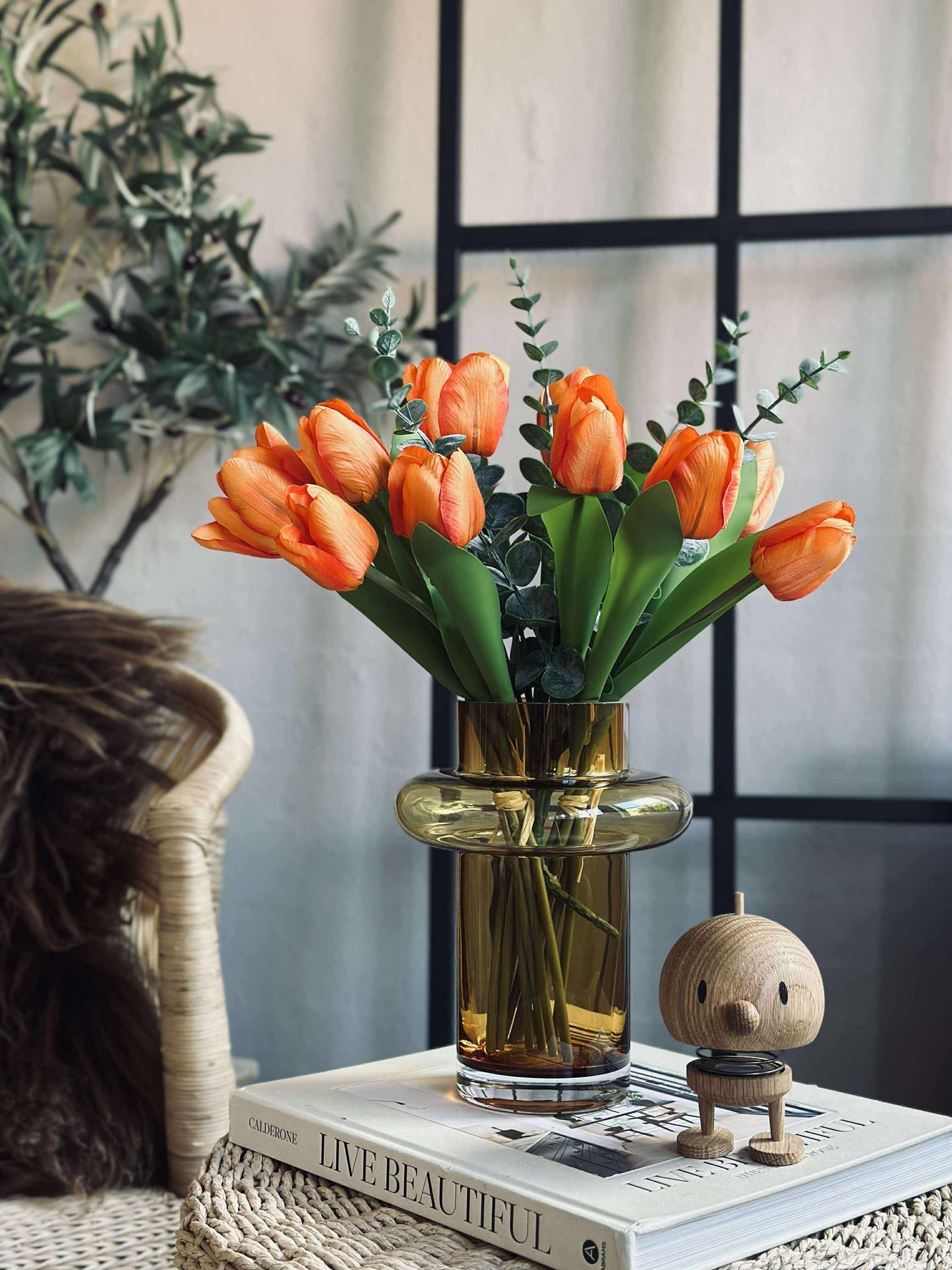Vase aus mundgeblasenem Glas - Lyngby Amber