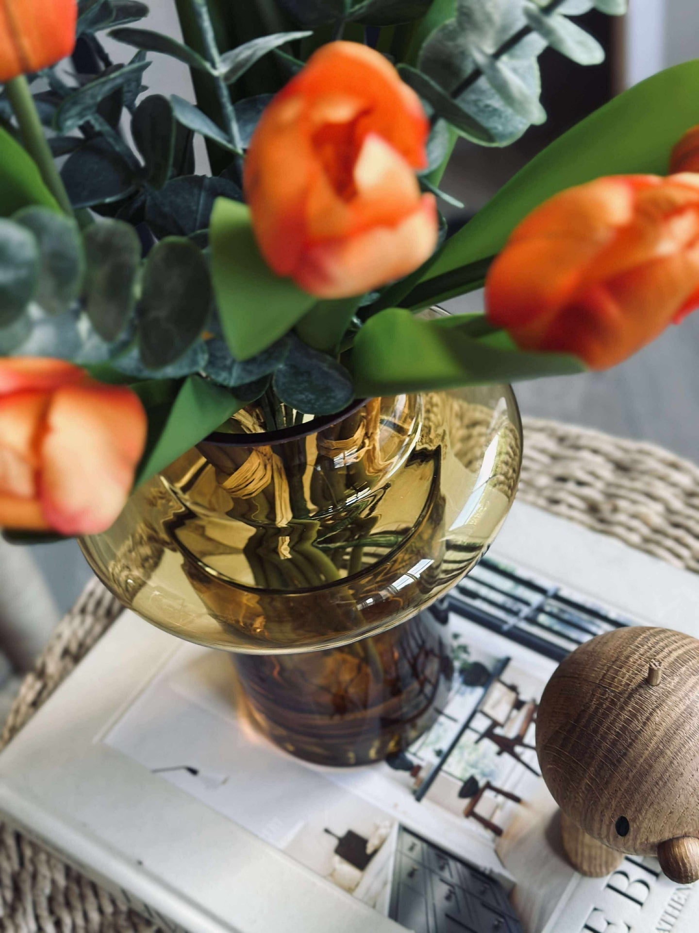 Vase aus mundgeblasenem Glas - Lyngby Amber