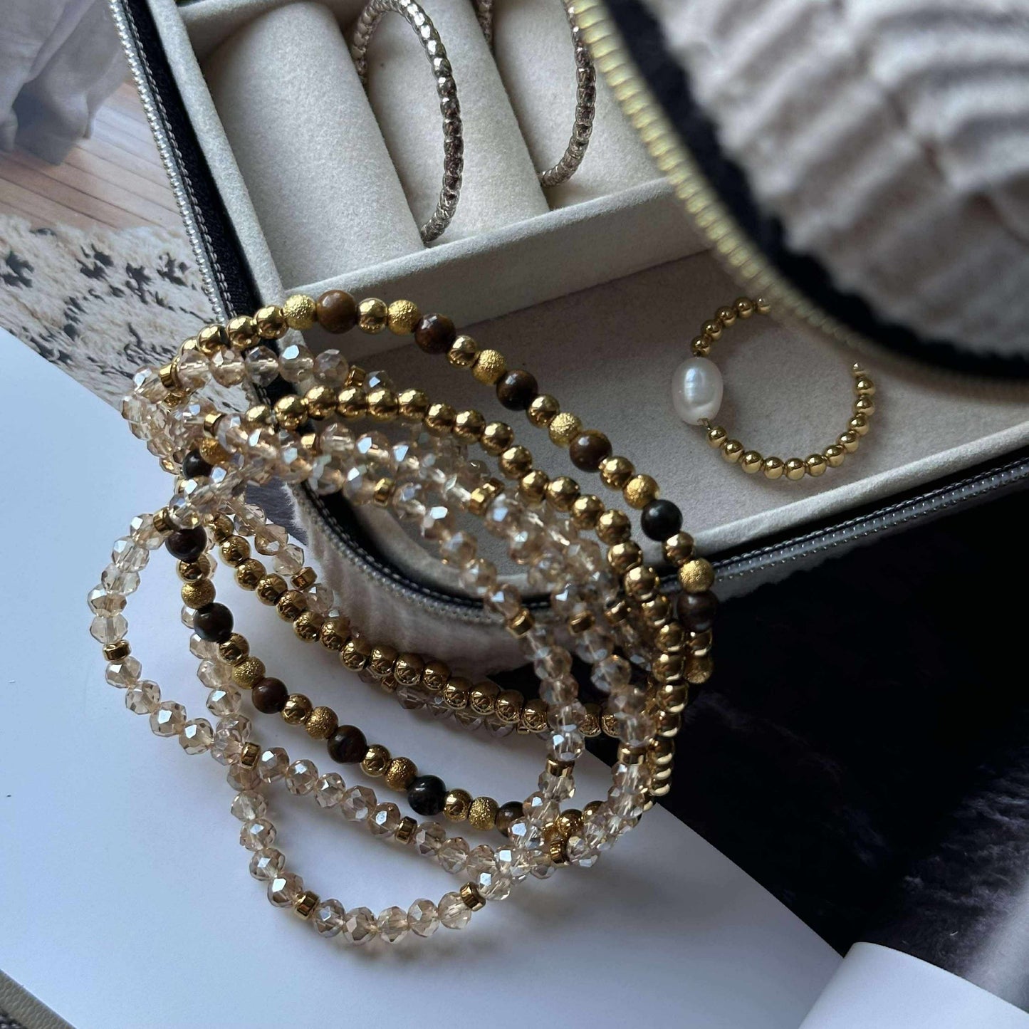 Armband Ofelia Tiger Eye - Set mit 5 Armbändern