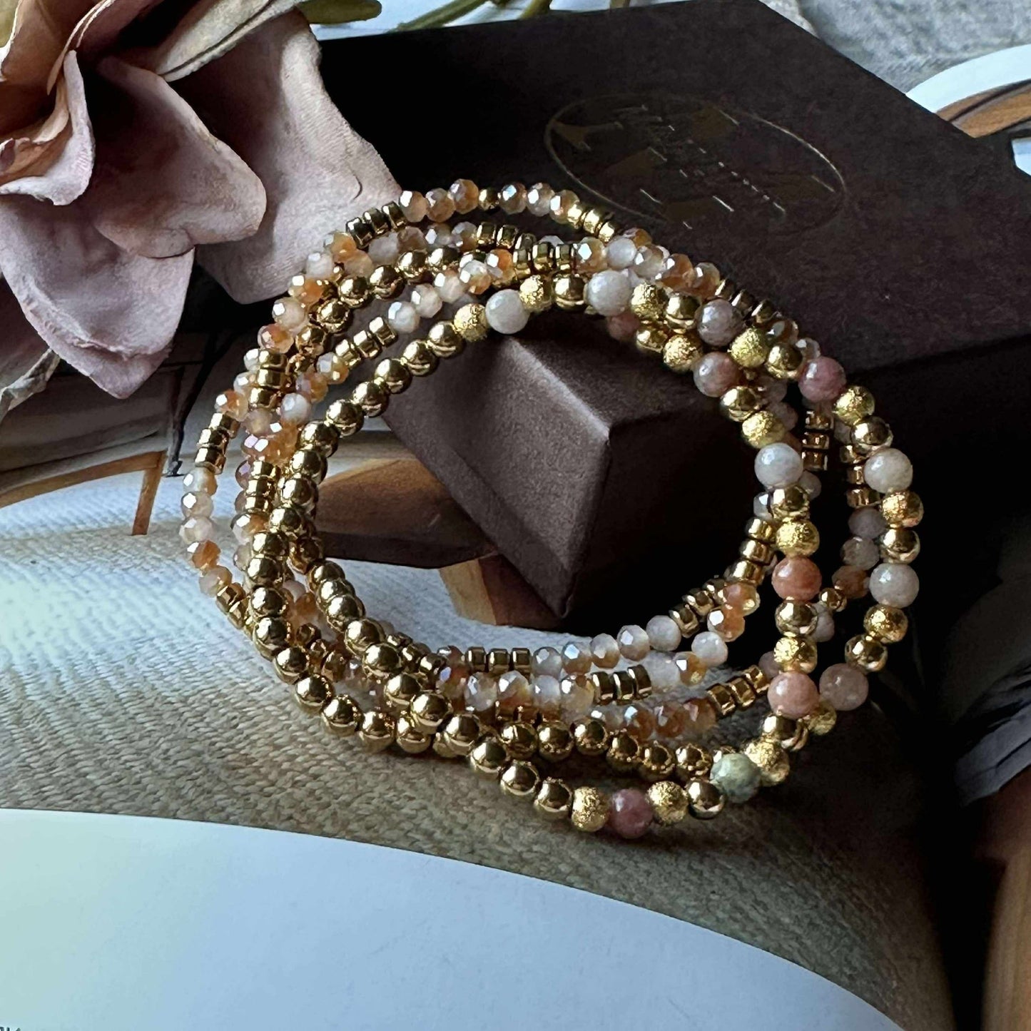 Armband Ofelia Natur - Set mit 5 Armbändern