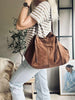 Schöner Wildleder-Shopper - Cognac