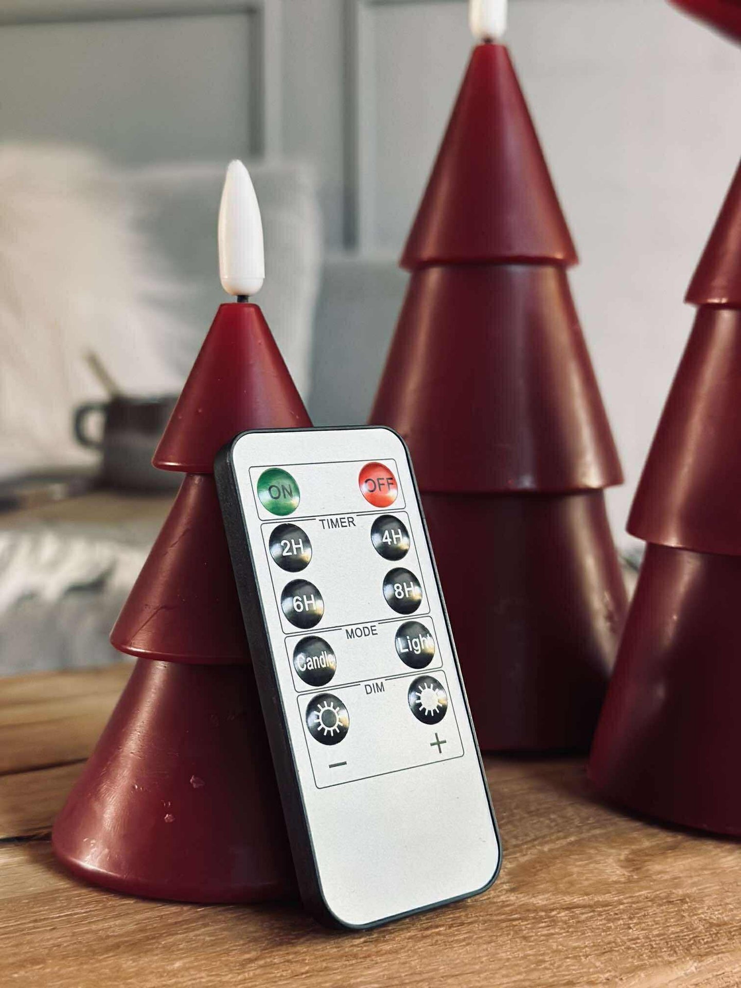 LED Weihnachtsbaum 3 Stk. m. Fernbedienung Rot