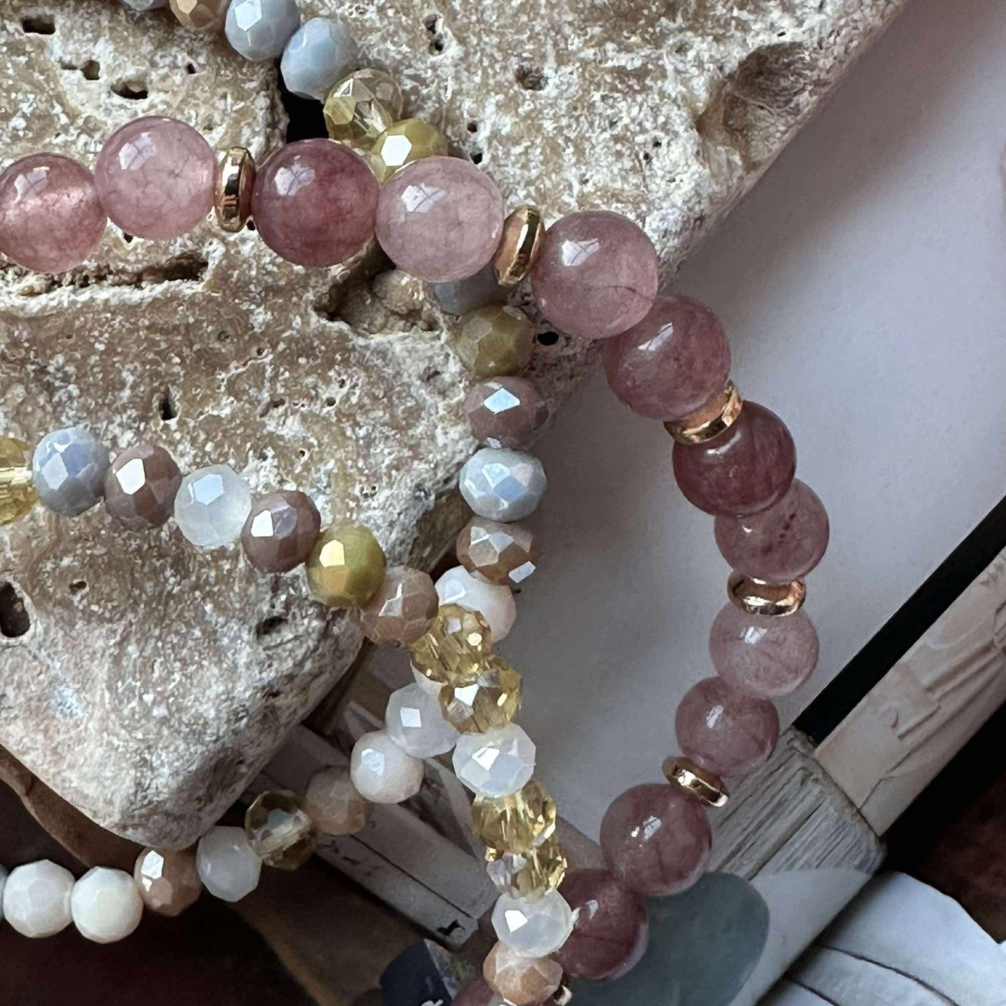 Armband Luna Vintage Rose – Set mit 3 Stück