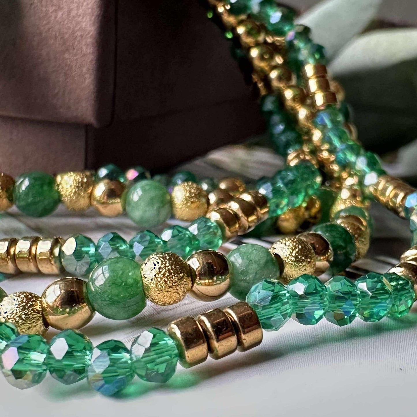 Armband Ofelia Emerald - Set mit 5 Armbändern