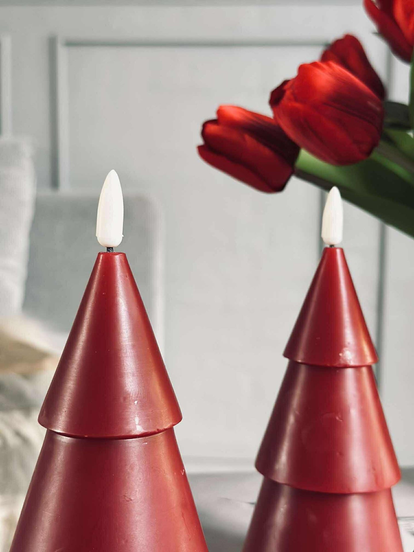 LED Weihnachtsbaum 3 Stk. m. Fernbedienung Rot