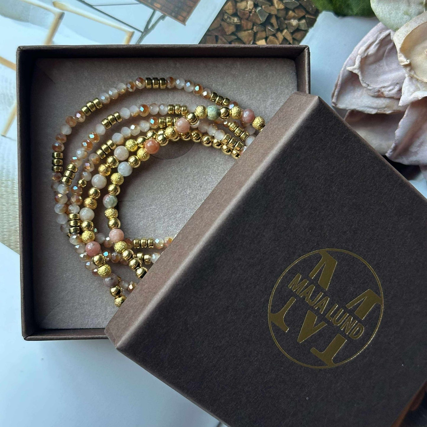 Armband Ofelia Natur - Set mit 5 Armbändern