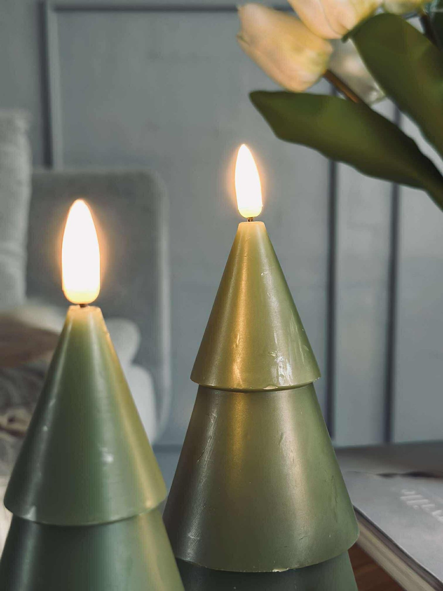 LED-Weihnachtsbaum 3 Stk. mit Fernbedienung Grün
