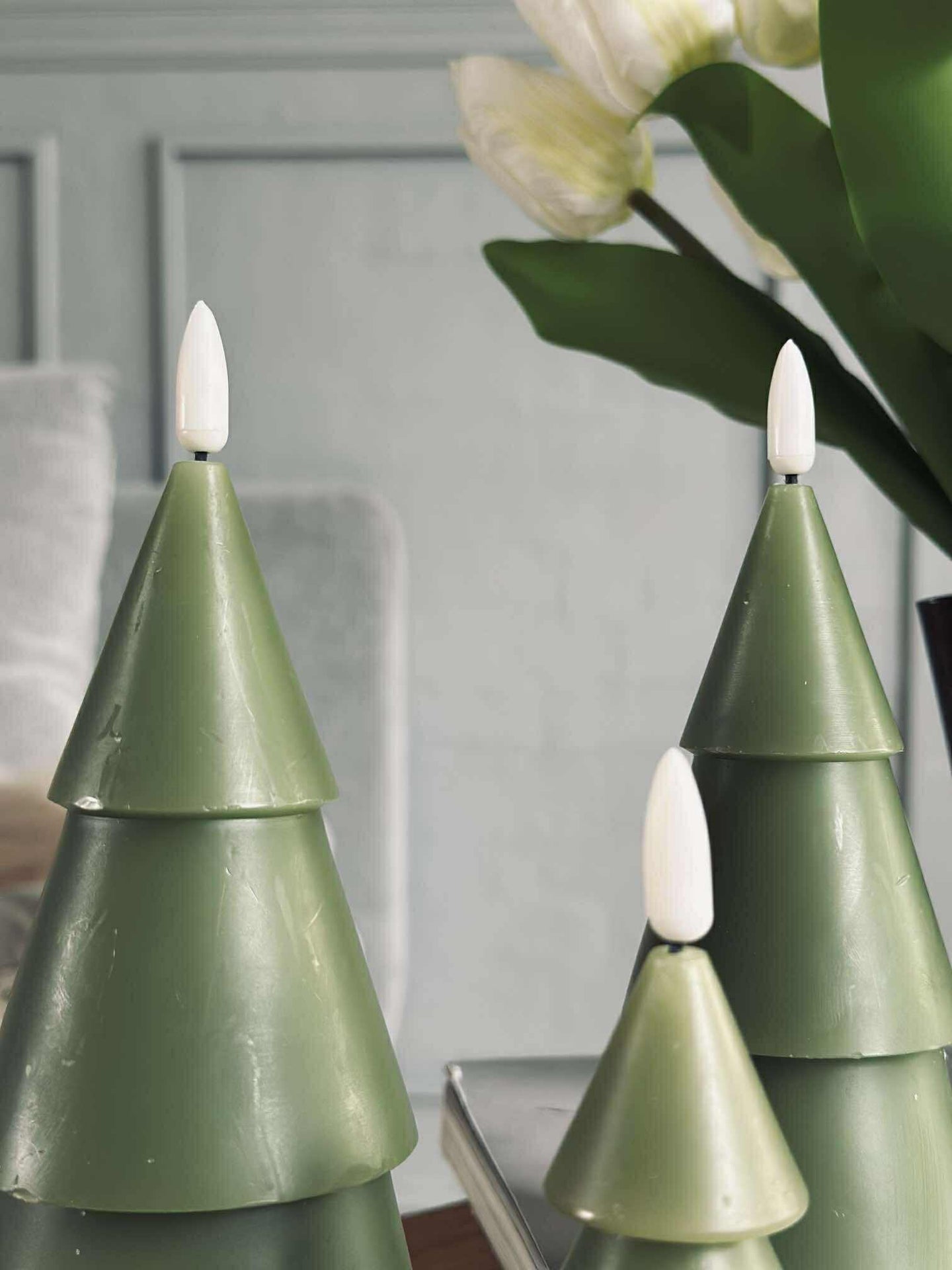 LED-Weihnachtsbaum 3 Stk. mit Fernbedienung Grün