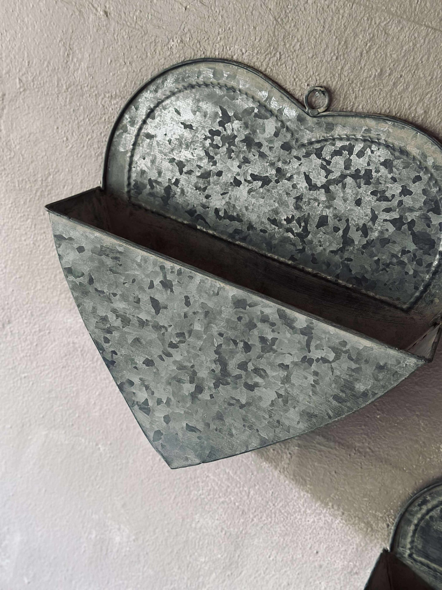 Pflanzkörbe Herz Zink - 2 Stück.