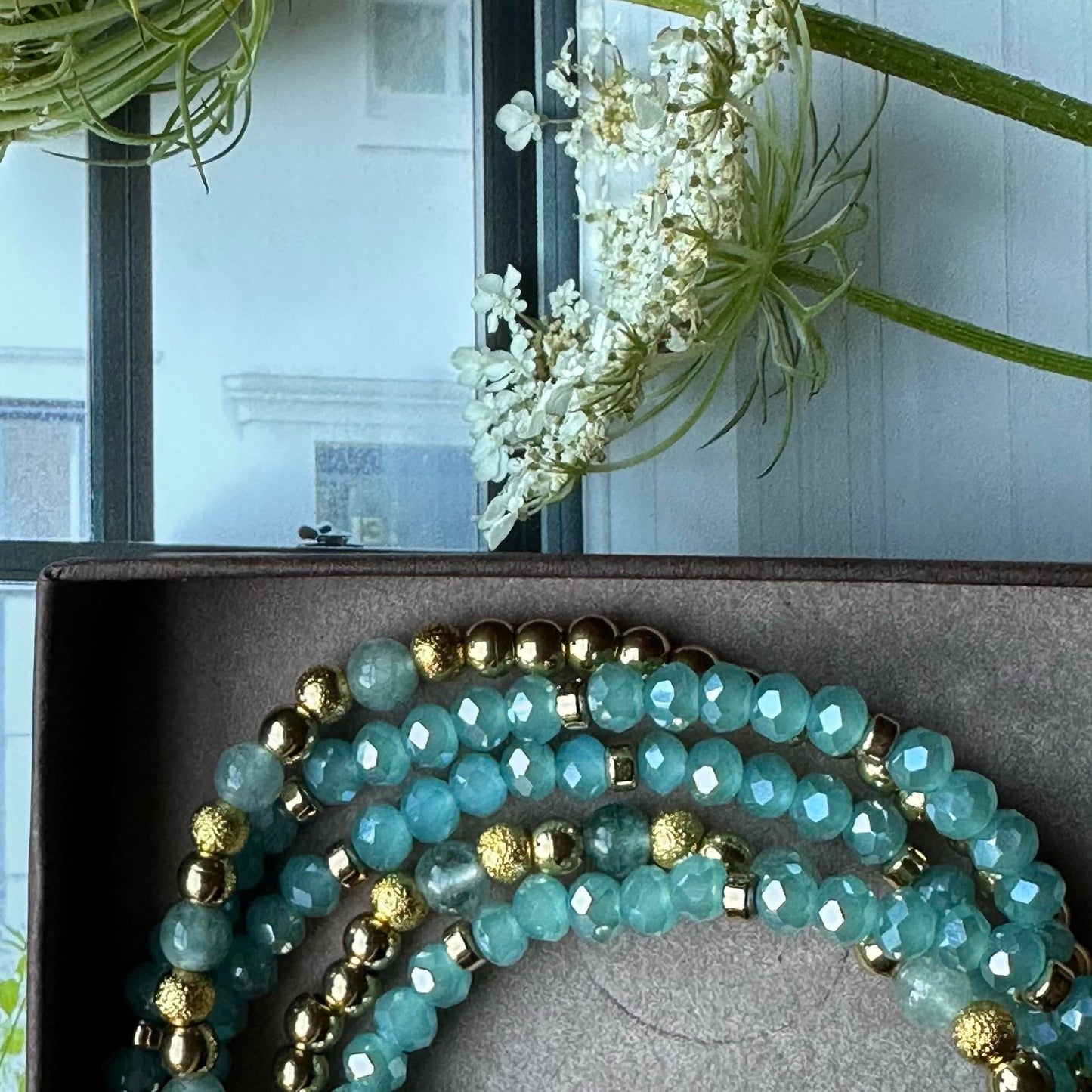 Armband Ofelia Aqua - Set mit 5 Armbändern