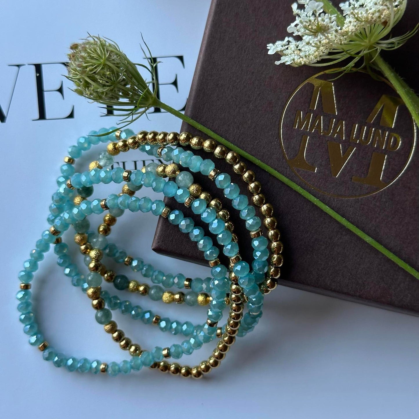 Armband Ofelia Aqua - Set mit 5 Armbändern