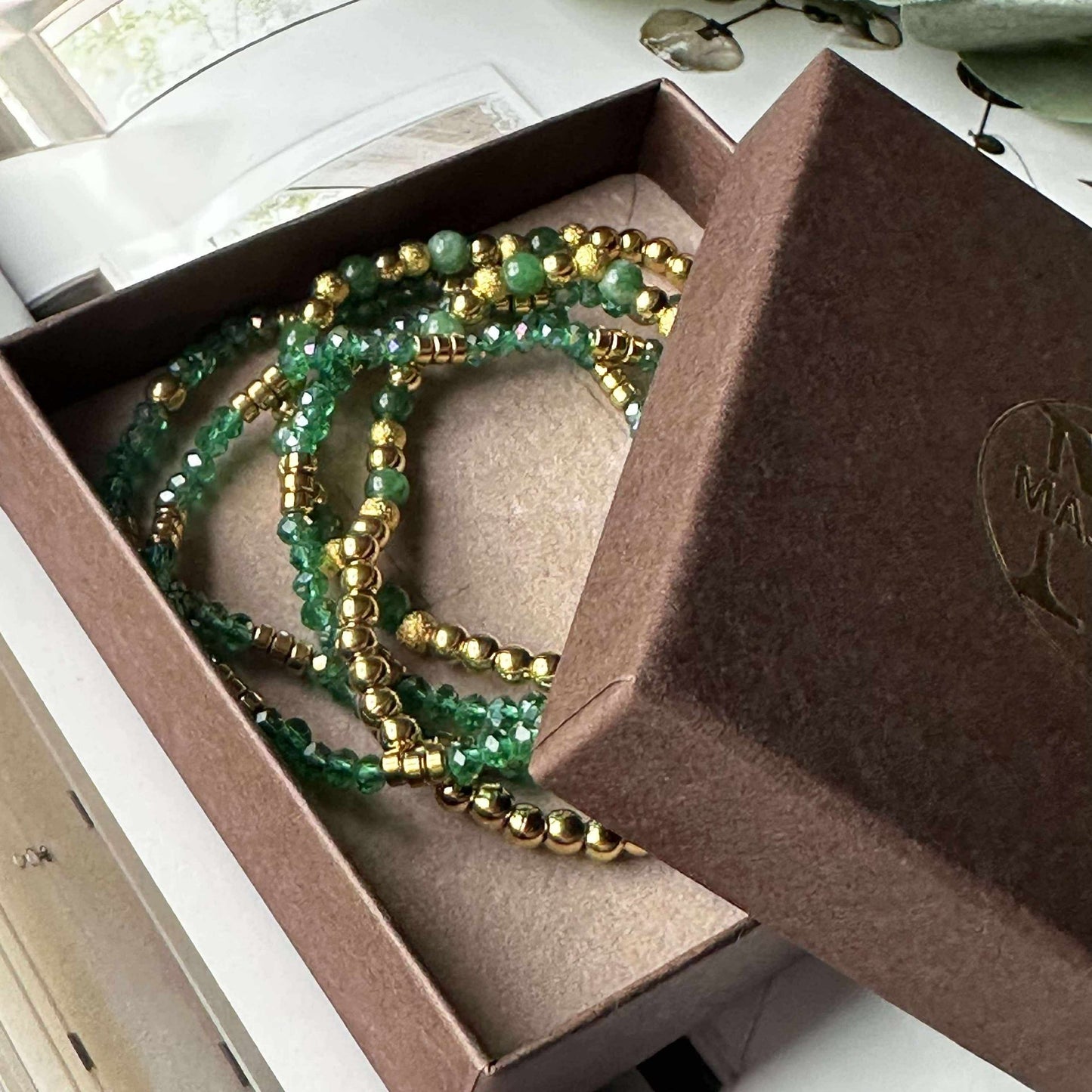 Armband Ofelia Emerald - Set mit 5 Armbändern