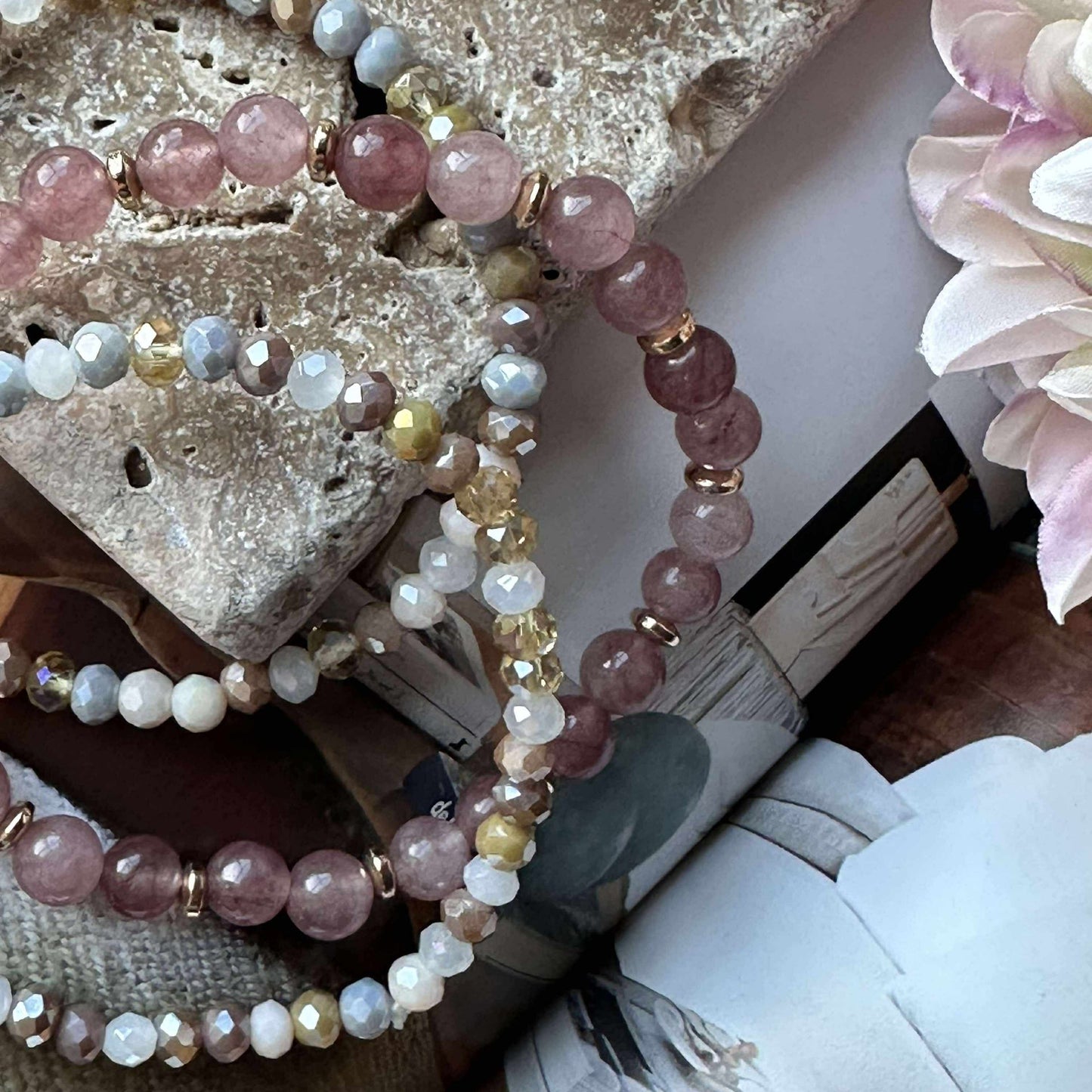 Armband Luna Vintage Rose – Set mit 3 Stück